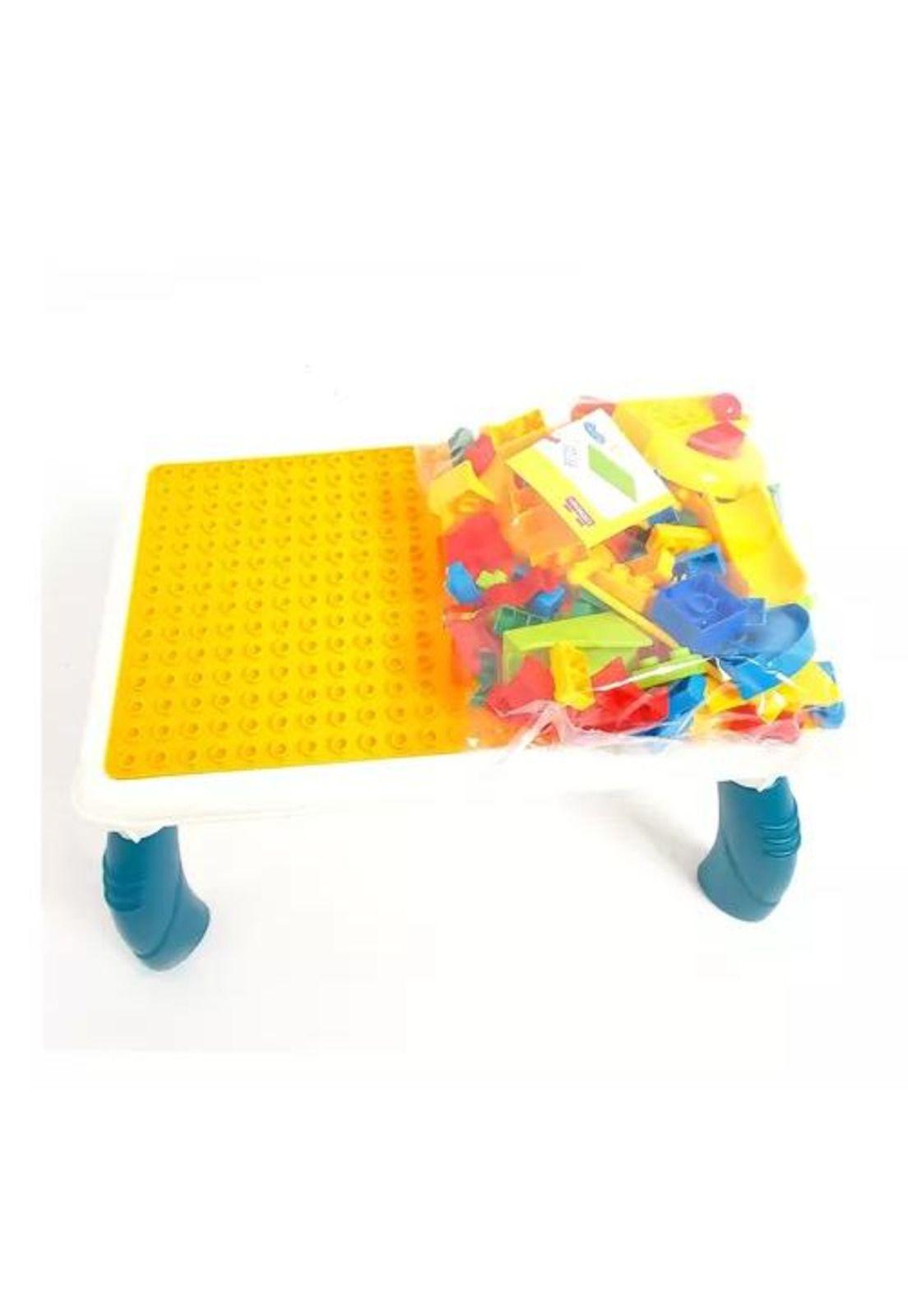 Mesa de bloques de construcción con 106 piezas multicolor-3