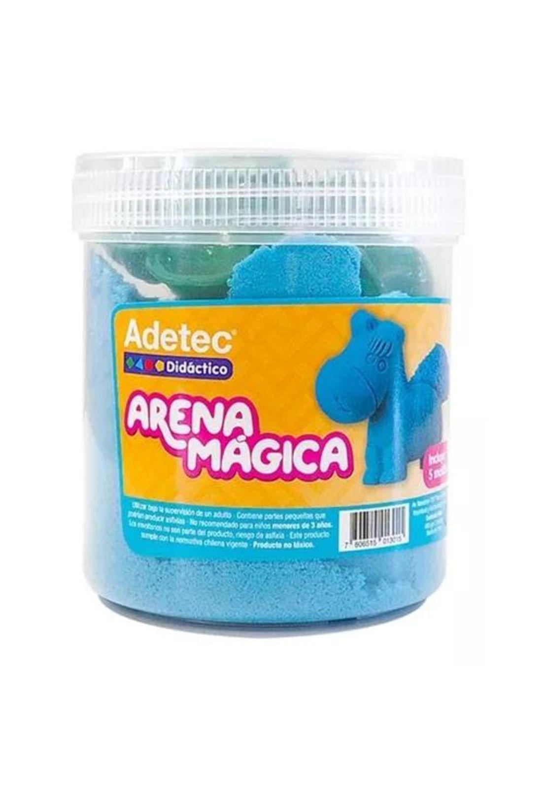 Arena mágica colores 450 g con 5 moldes Adetec color azul-2