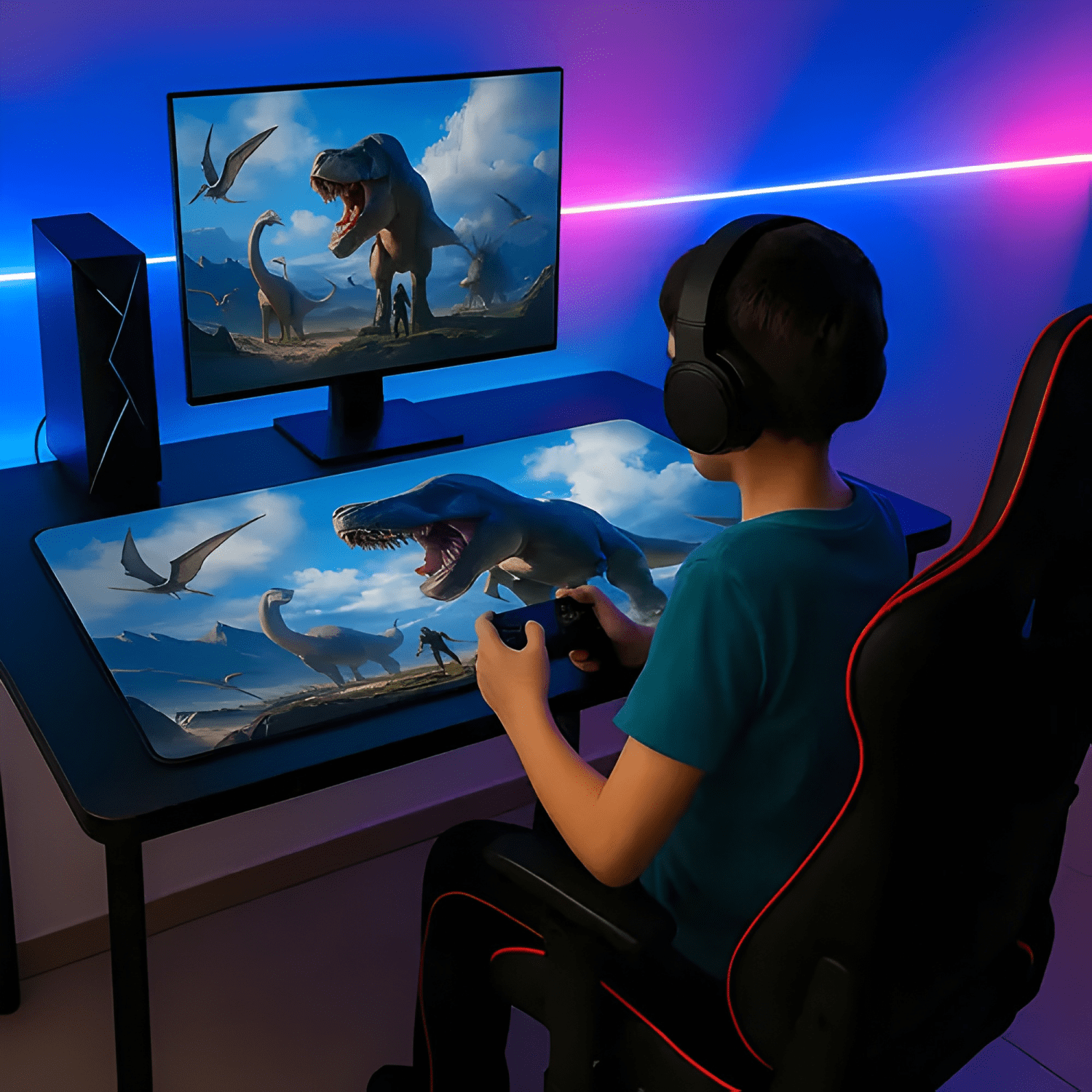 Mouse Pad Gamer Tiranosaurio Rex | Diamac-2