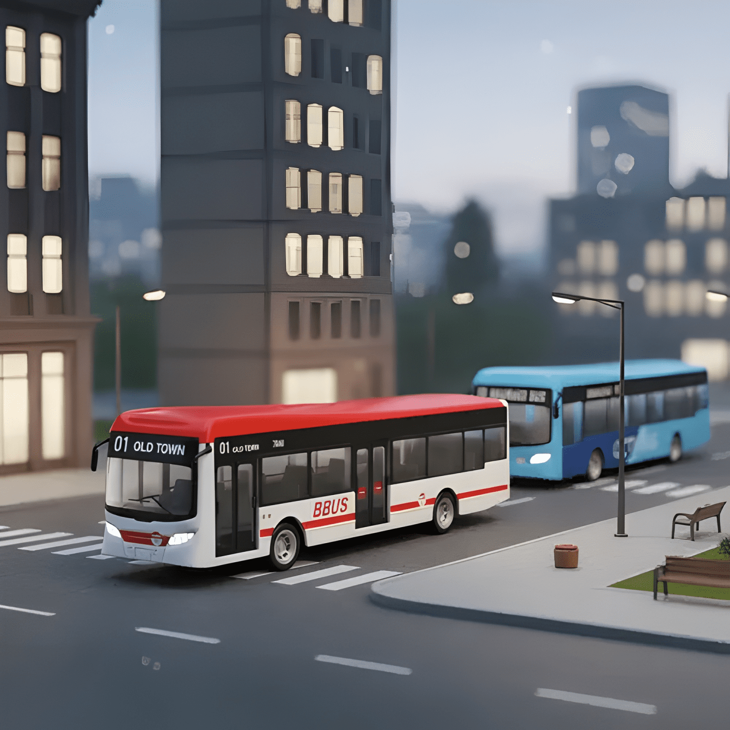 Pack 2 buses vehículo a escala 1:43 serie Street #2-2