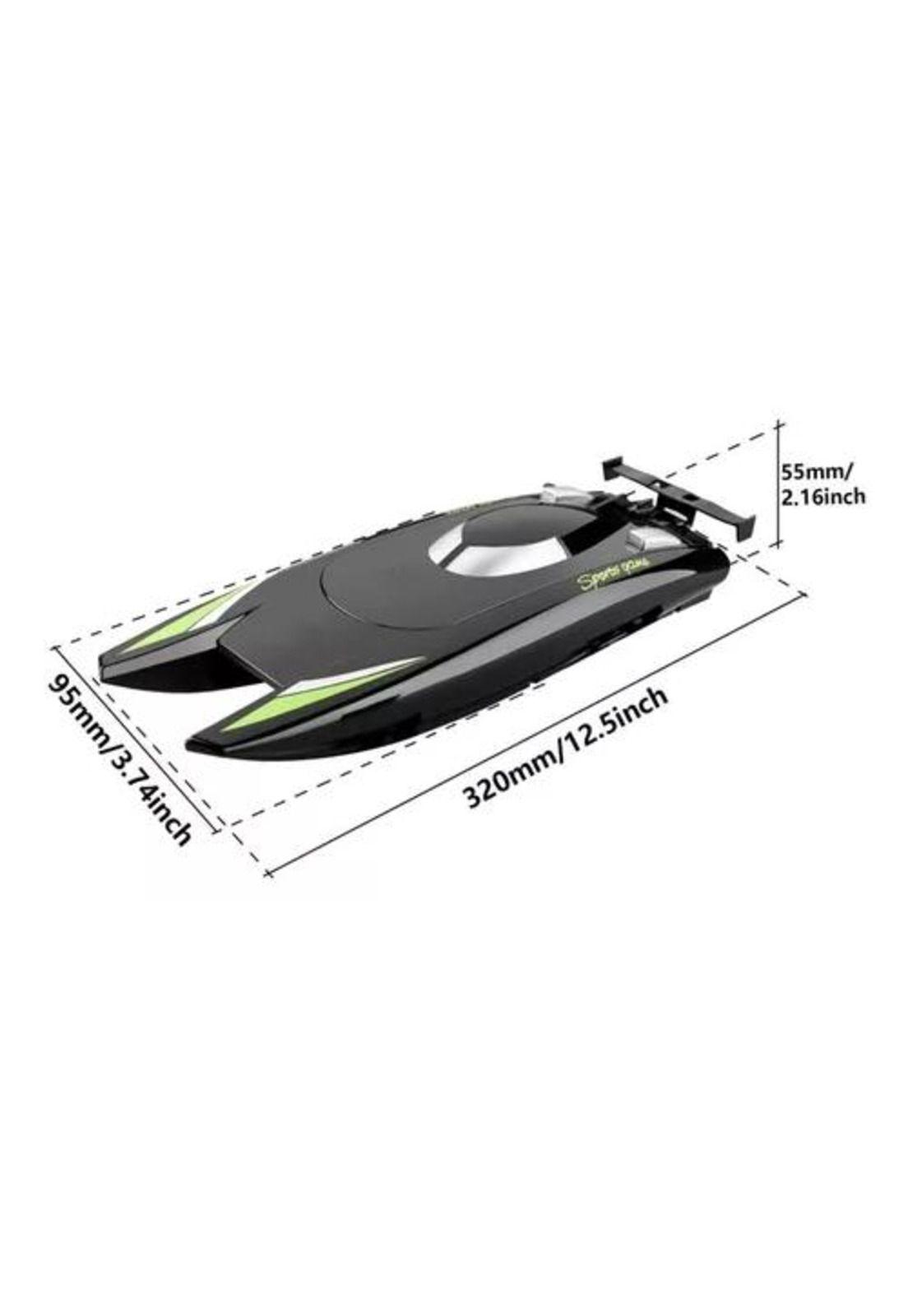 Lancha juguete a control remoto doble motor negro-2
