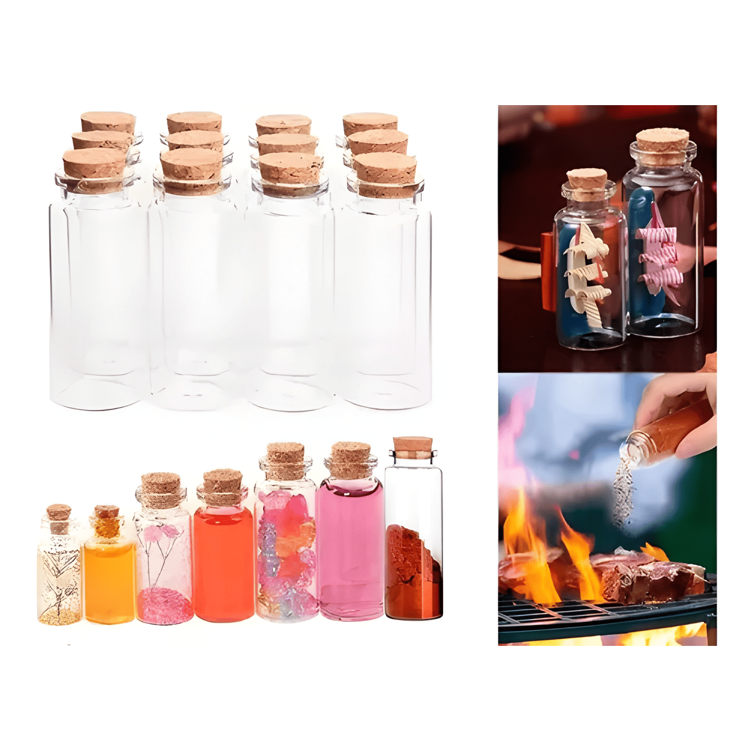 Botella vidrio con corcho souvenir 8x3 cm 40 ml 48u #1-2