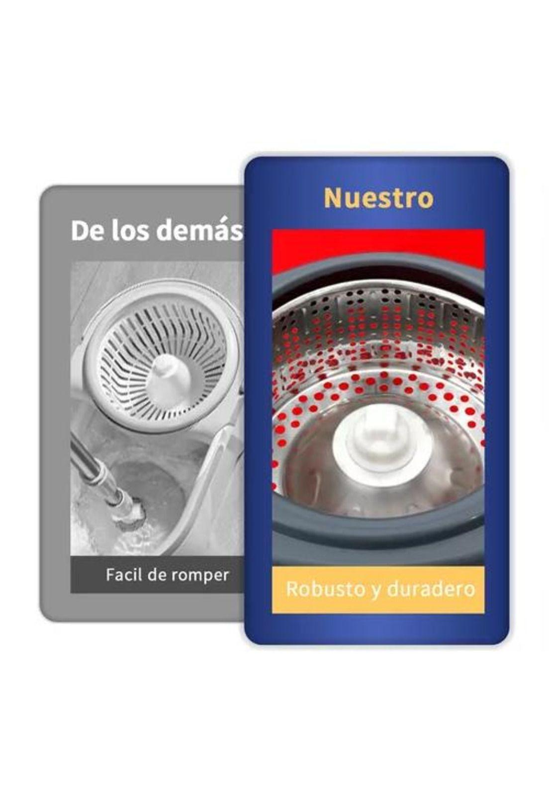 Mopa giratorio trapeador Spin 360° con balde centrifuga rojo-7
