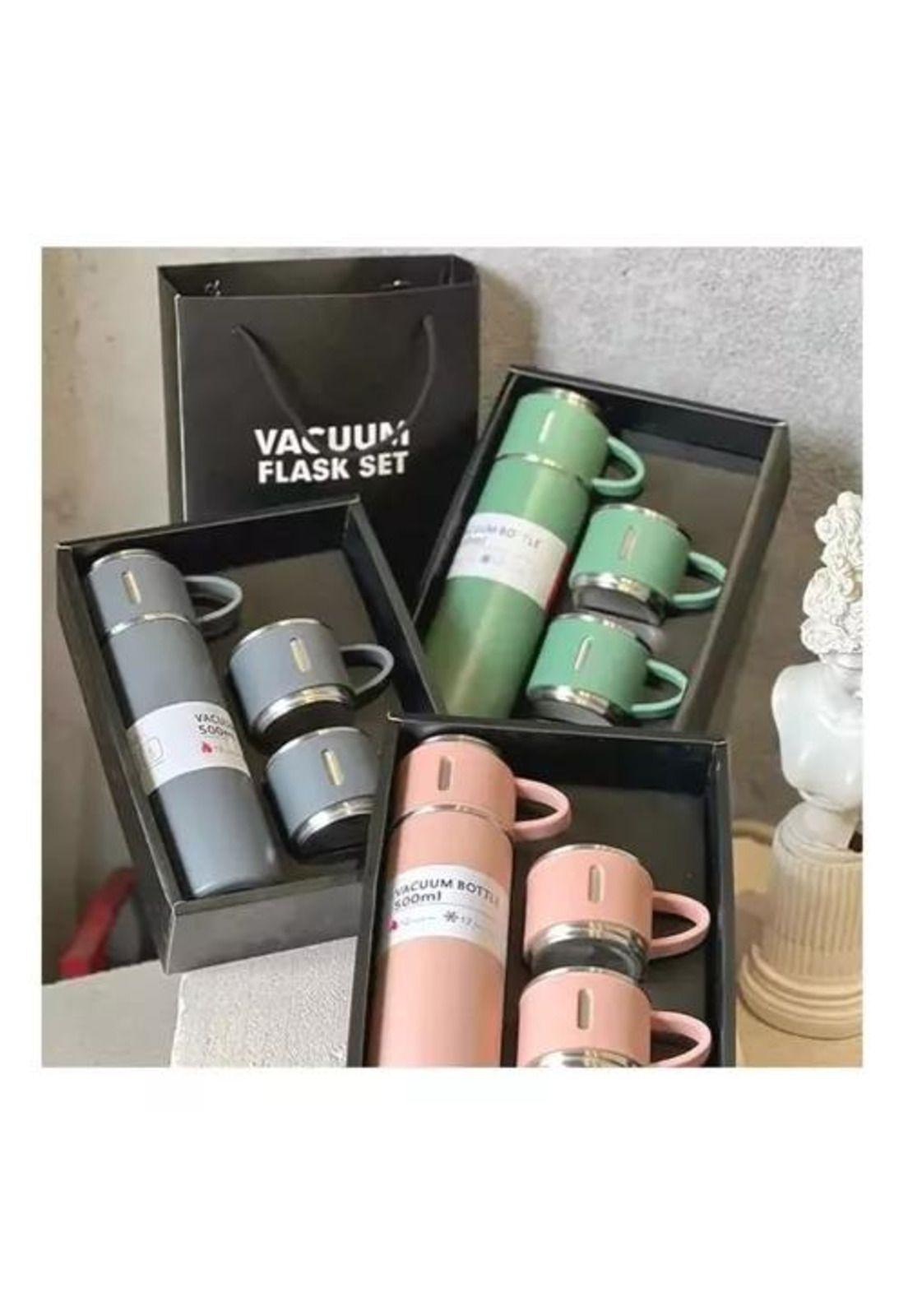 Vaso Termo de Acero Inoxidable - Con Tazas + Bolsa de Regalo-2