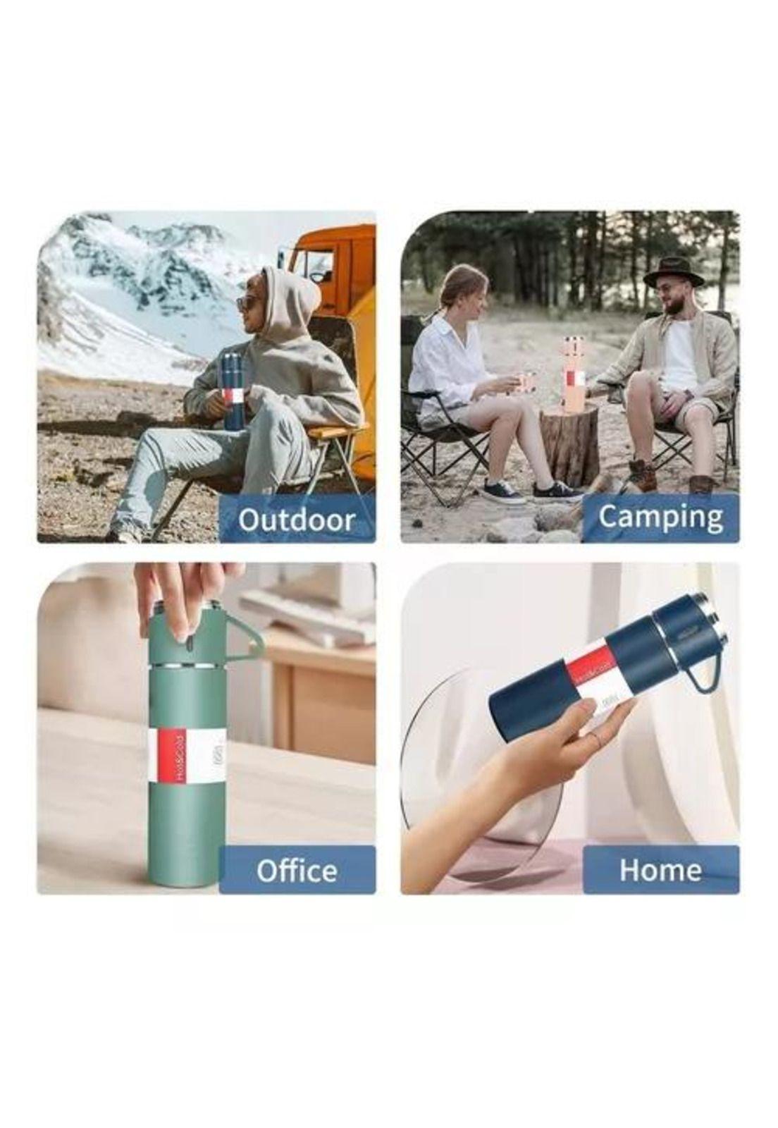 Vaso Termo de Acero Inoxidable - Con Tazas + Bolsa de Regalo-5