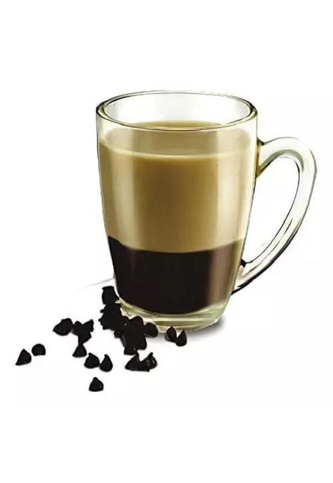 Set de 6 Tazas para Café con Leche - Té, Capuchino, Vidrio 250 ml, Color Blanco-3