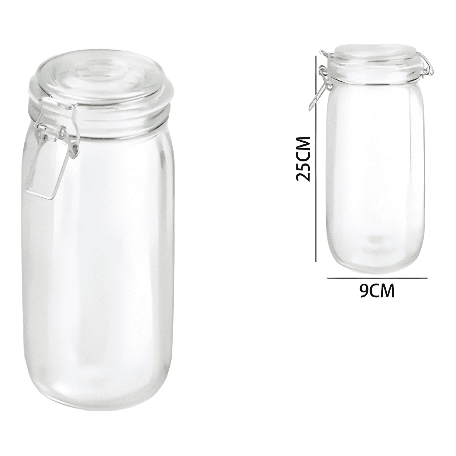 Frasco tarro canister vidrio hermético 2000 ml con tapa-1
