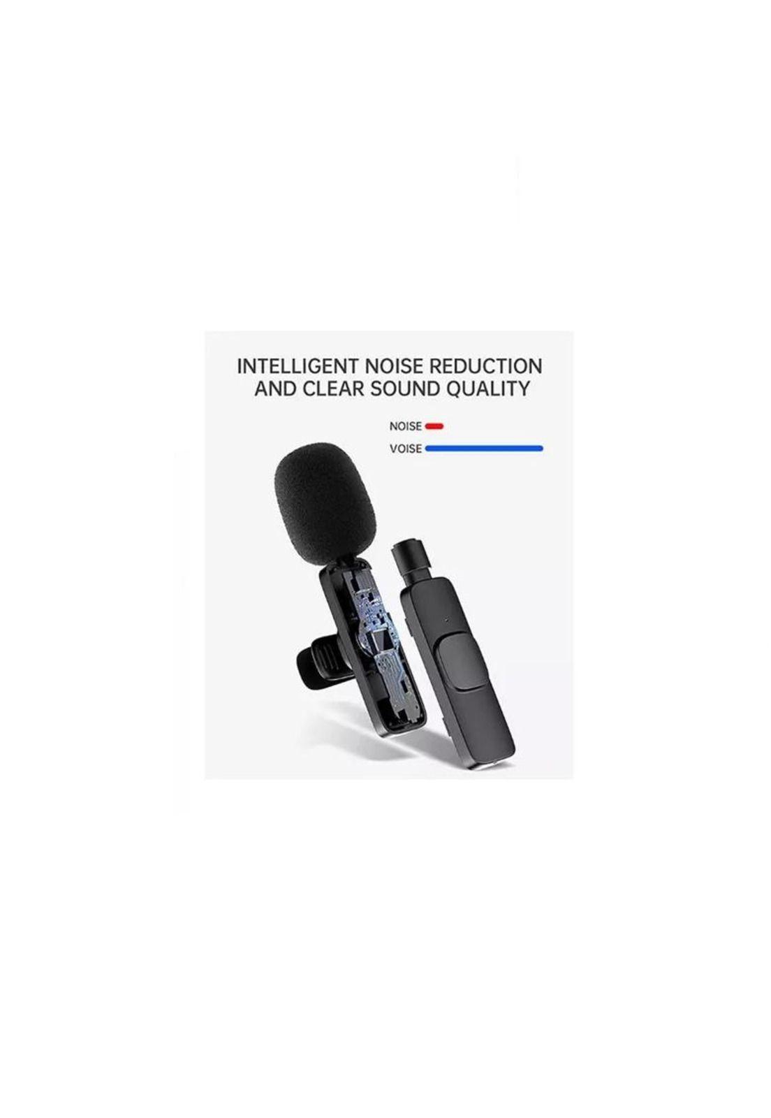 2 Micrófonos Lavalier Inalámbricos - Compatible iPhone Lightning, K9, Color Negro-4