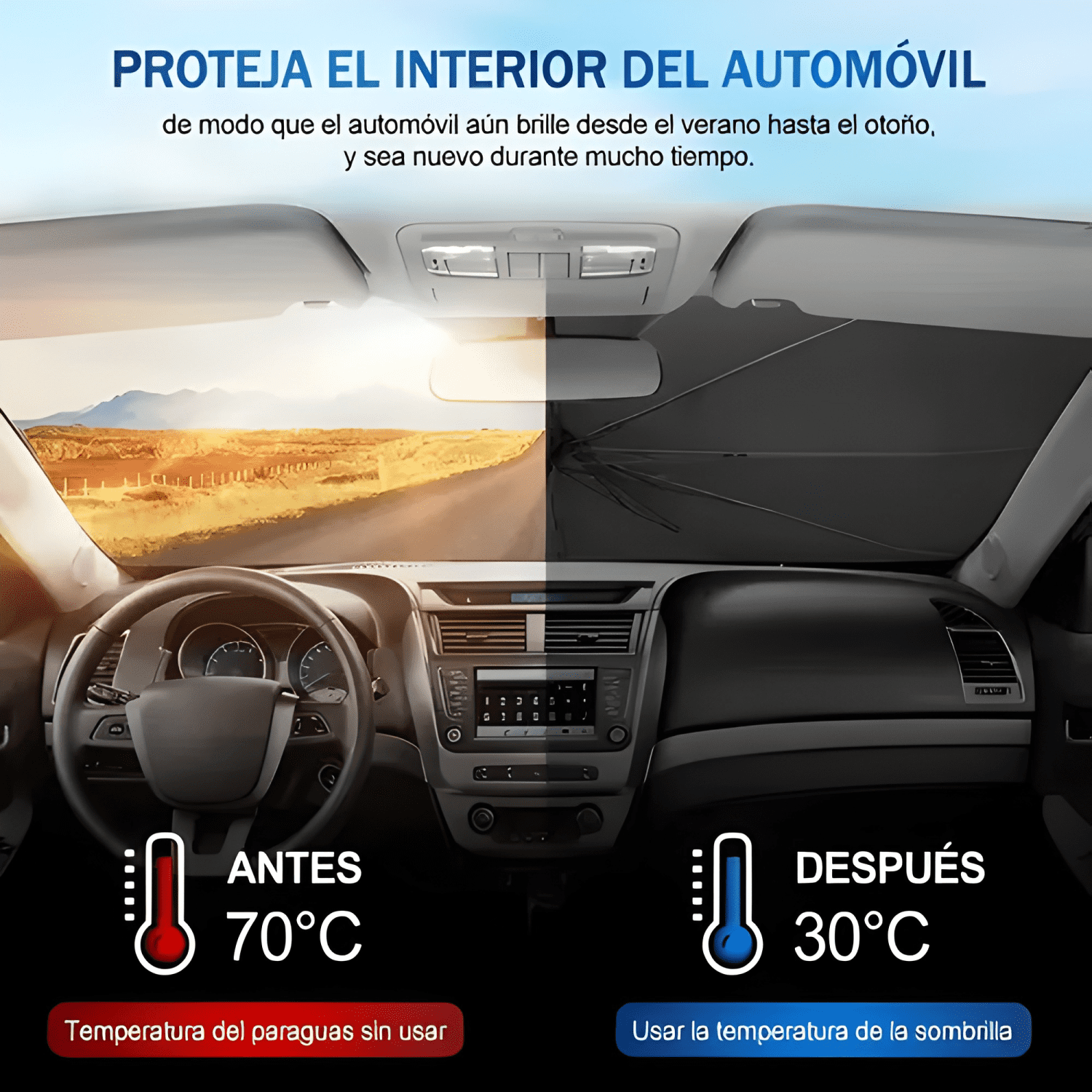 Tapasol Parabrisas Cubre Sol para Coche Cortinas Parasol-1