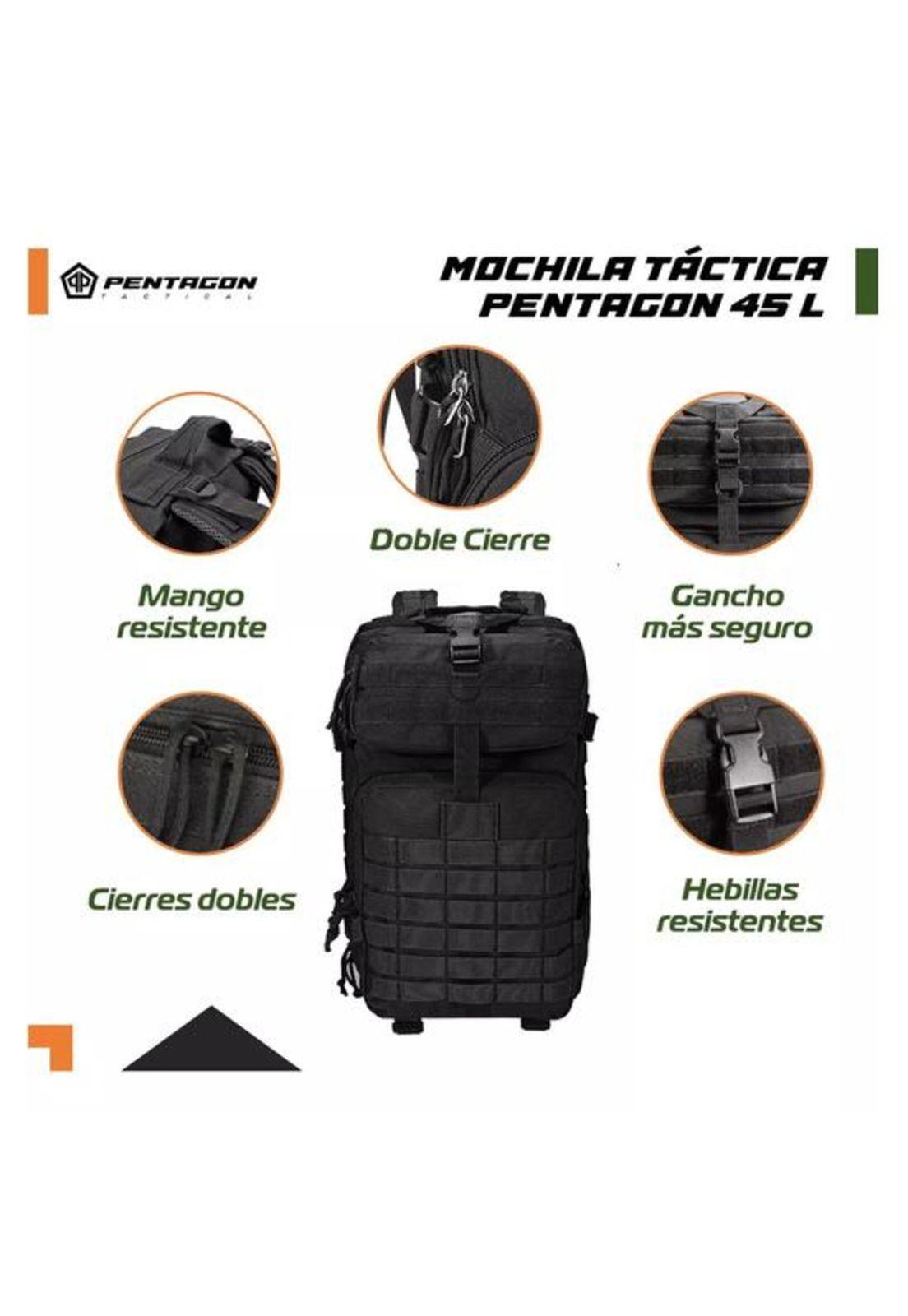 Mochila táctica militar impermeable color negro-5