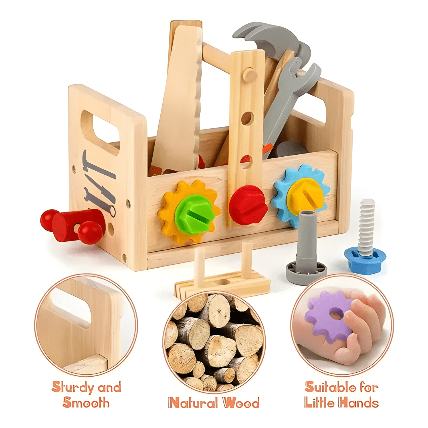 Caja de herramientas de madera juego de juguetes niños #1-0