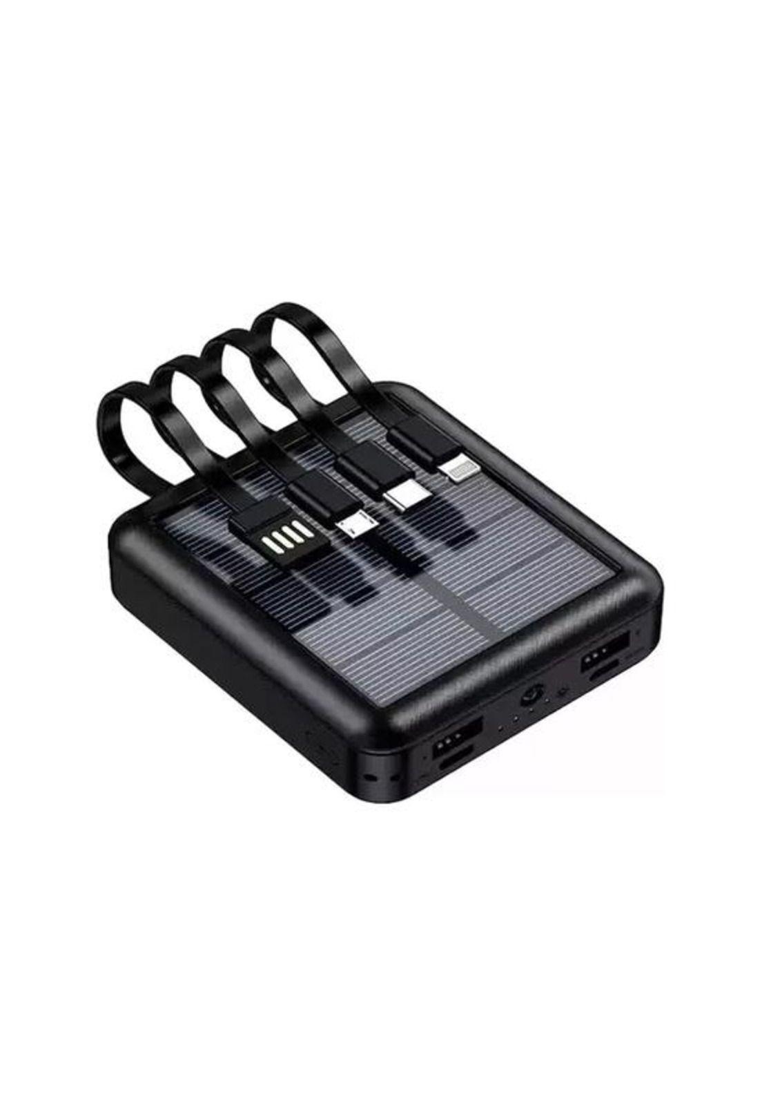 Batería portátil externa 20000mAh, 2 puertos USB, solar, color blanco-2