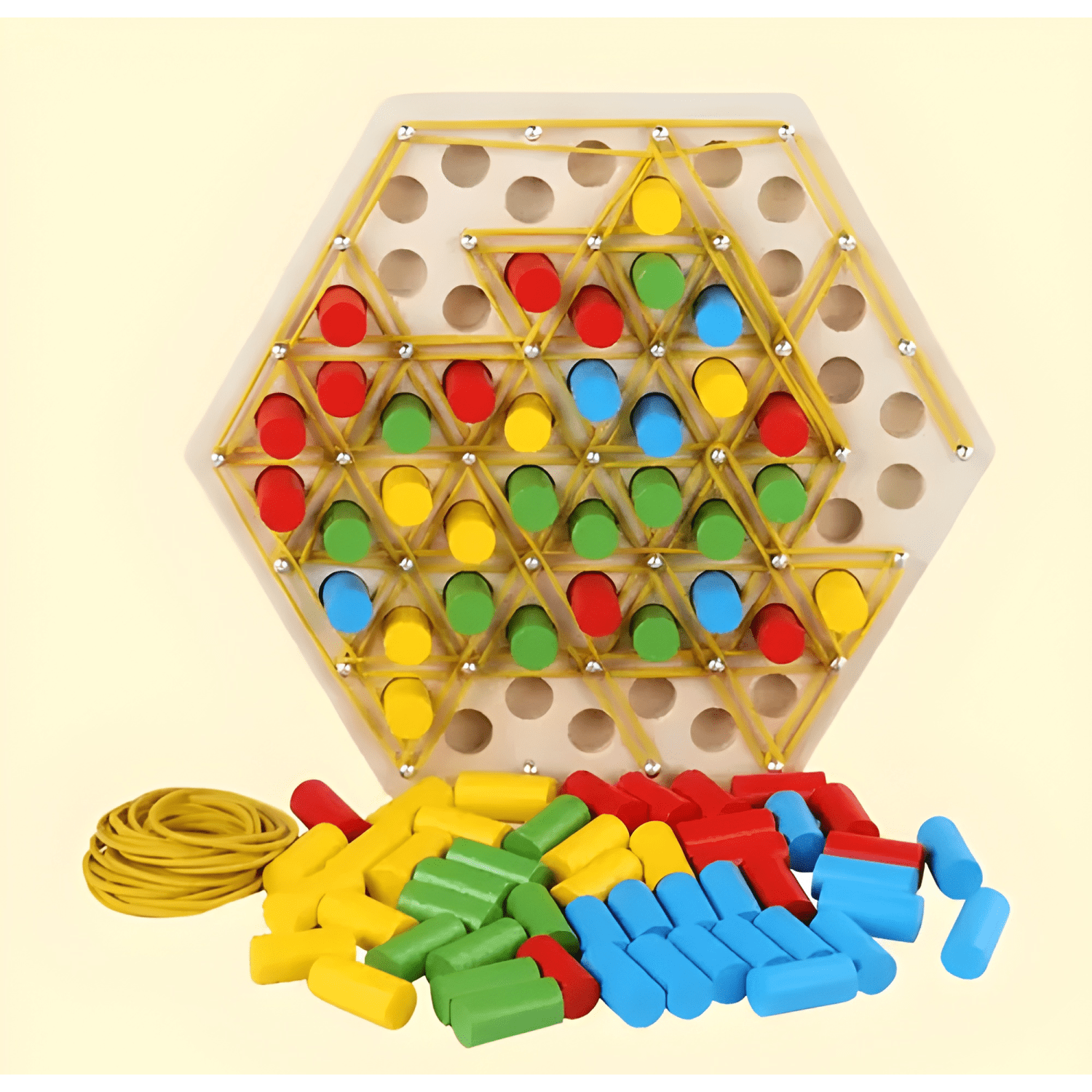 Juguete montessori de formas estilo geoplano-2