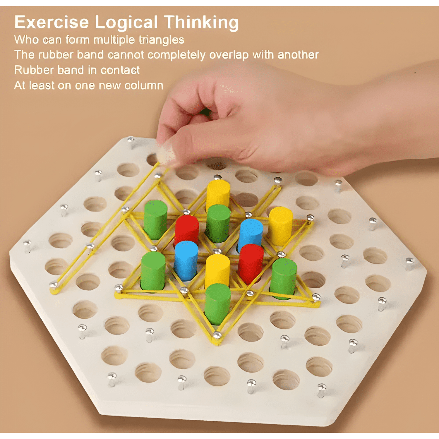 Juguete montessori de formas estilo geoplano-3
