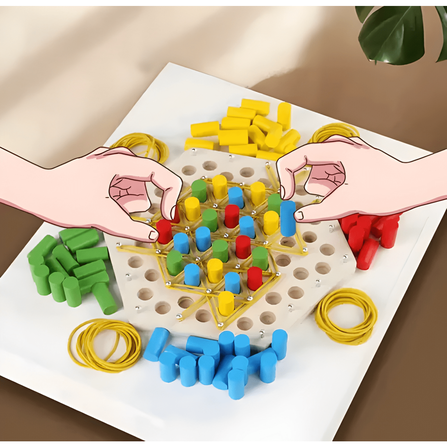 Juguete montessori de formas estilo geoplano-4