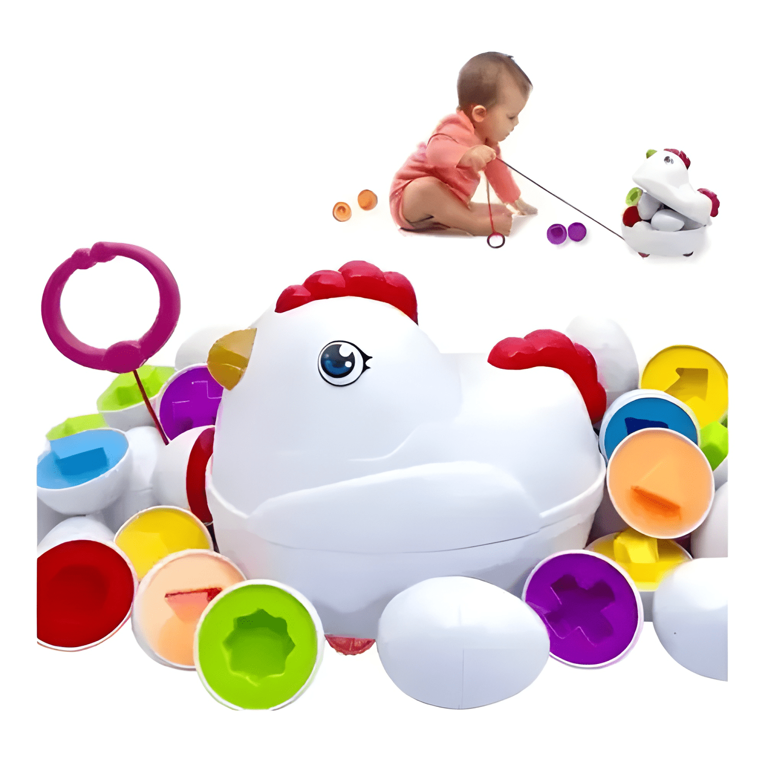 Juego didáctico gallina huevos de encaje niños #2-2