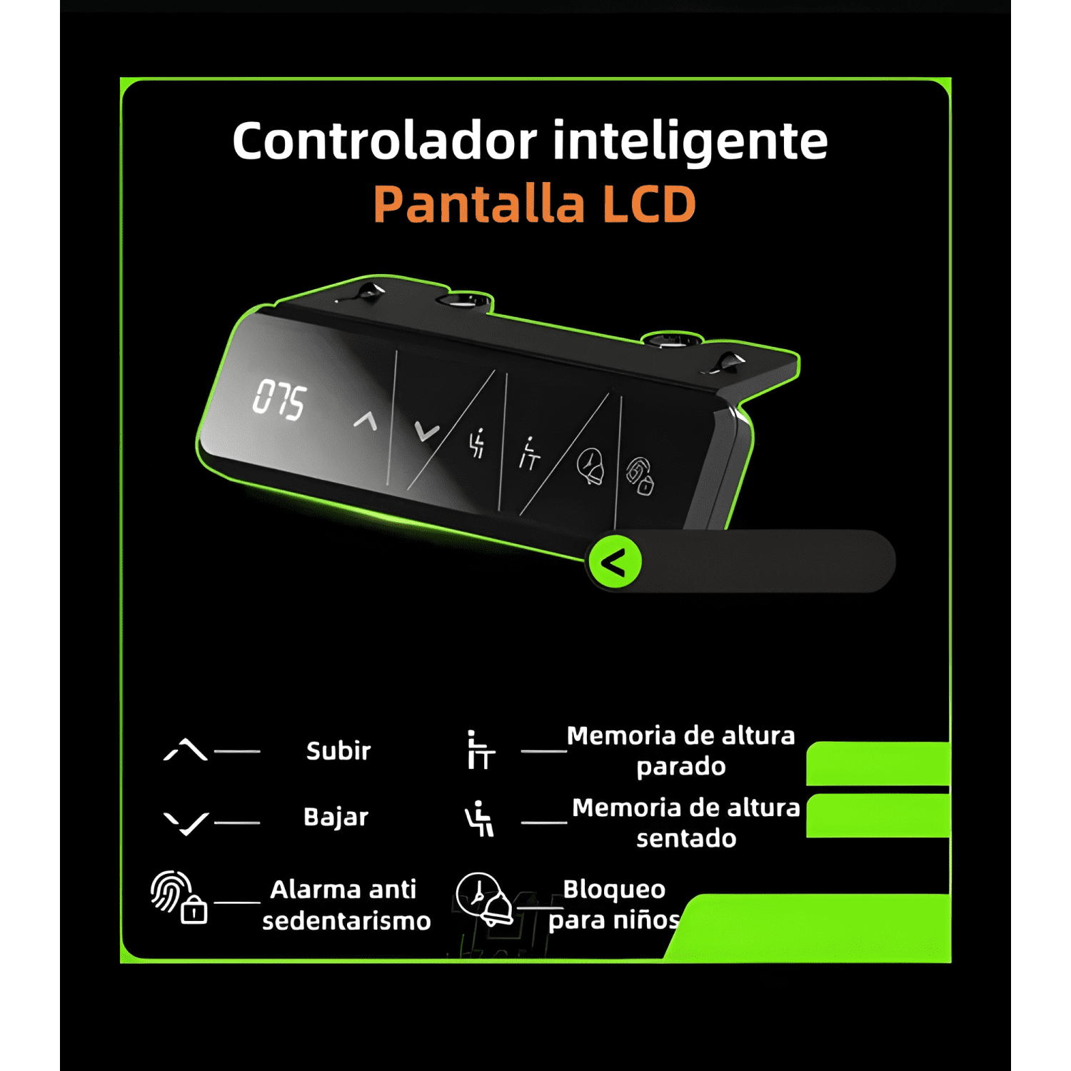 Escritorio eléctrico regulable warrior 140cm lubabycas-2
