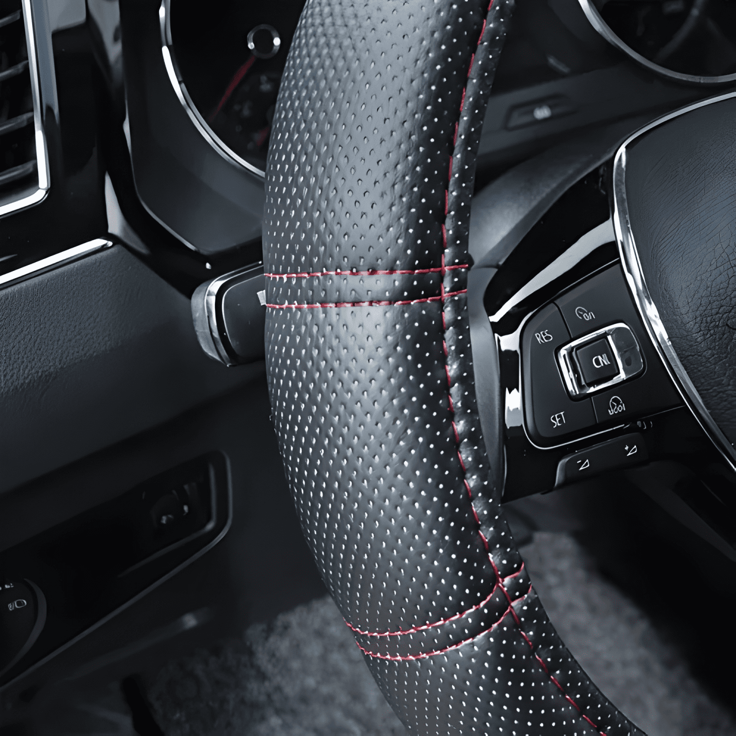 Funda Cubrevolante Pvc 38cm Auto Confort y Estilo Negro-2