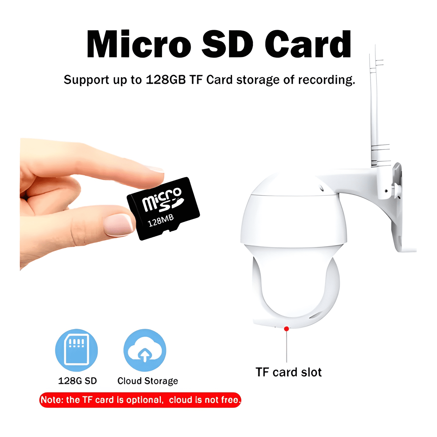 Cámara Ip con Movimiento Infrarrojo Impermeable Wifi Blanco-2