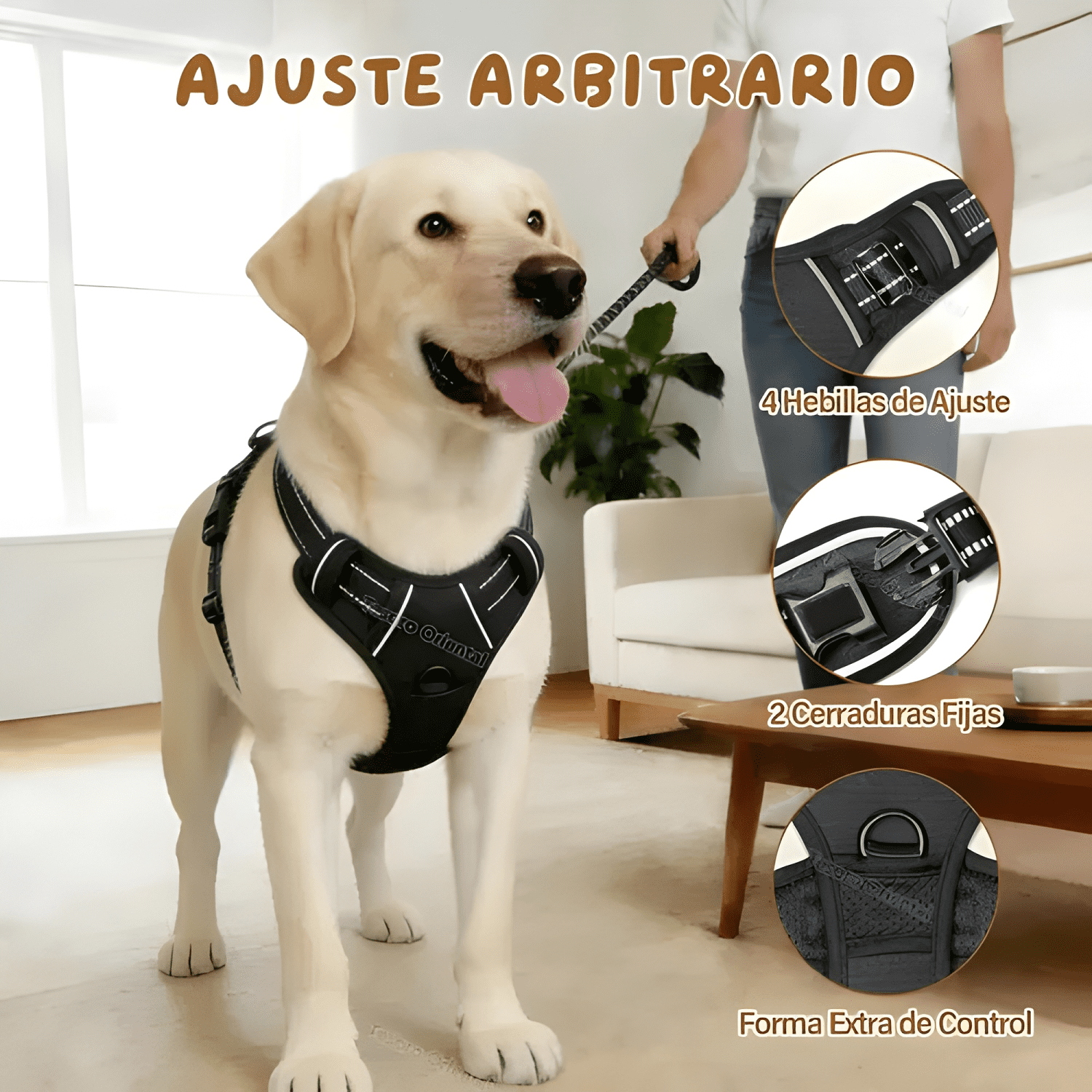 Pechera para perro arnés ajustable reflectantes #5-3
