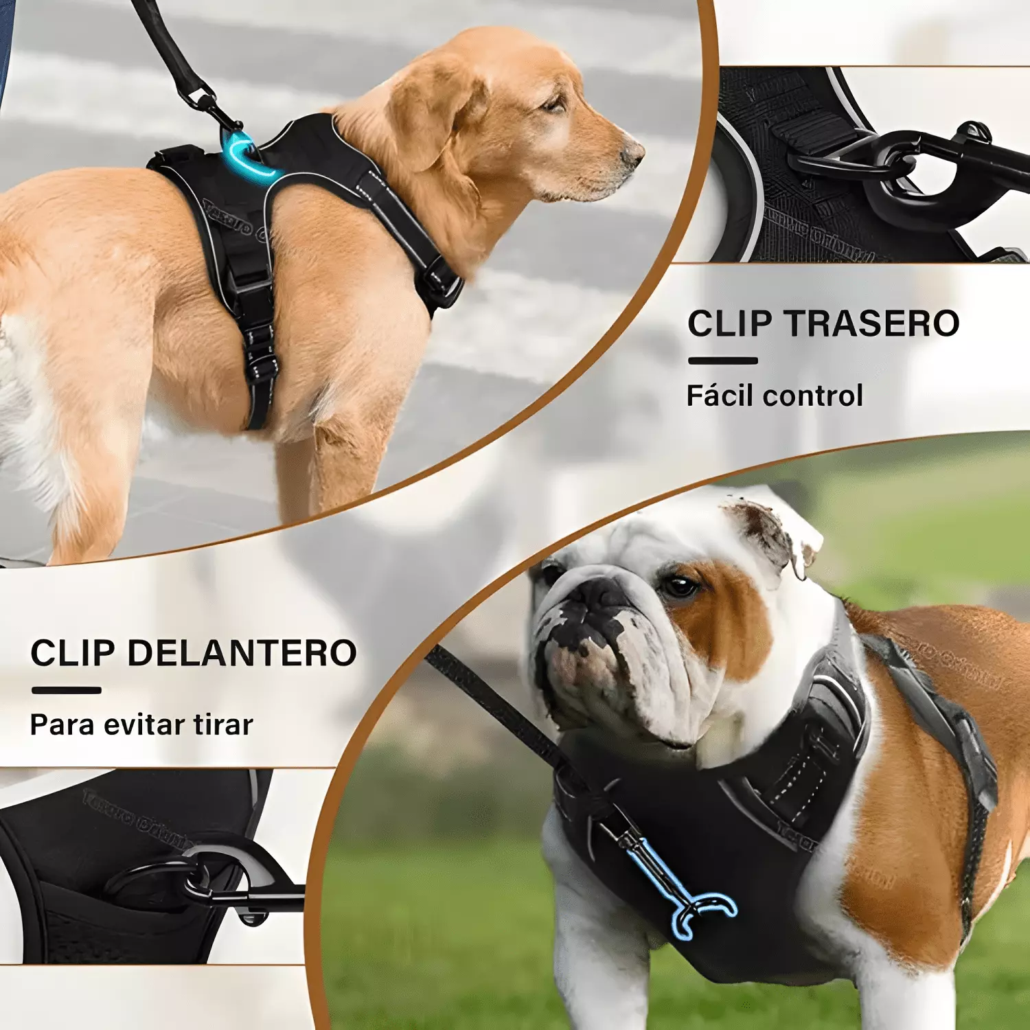 Pechera para perro arnés ajustable reflectantes #5-4