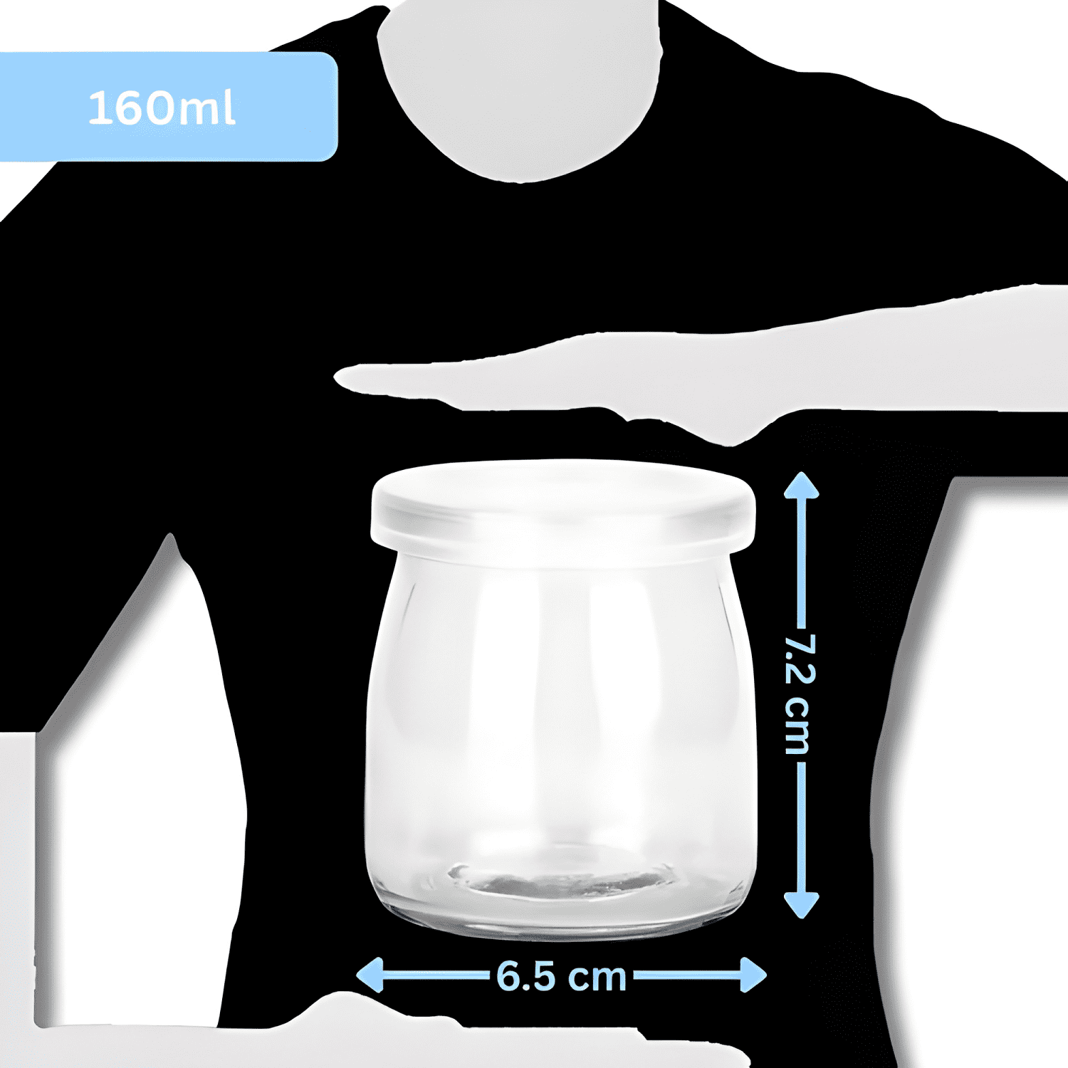 Frasco de vidrio 160 ml tapa plástica para conservas 6u-3