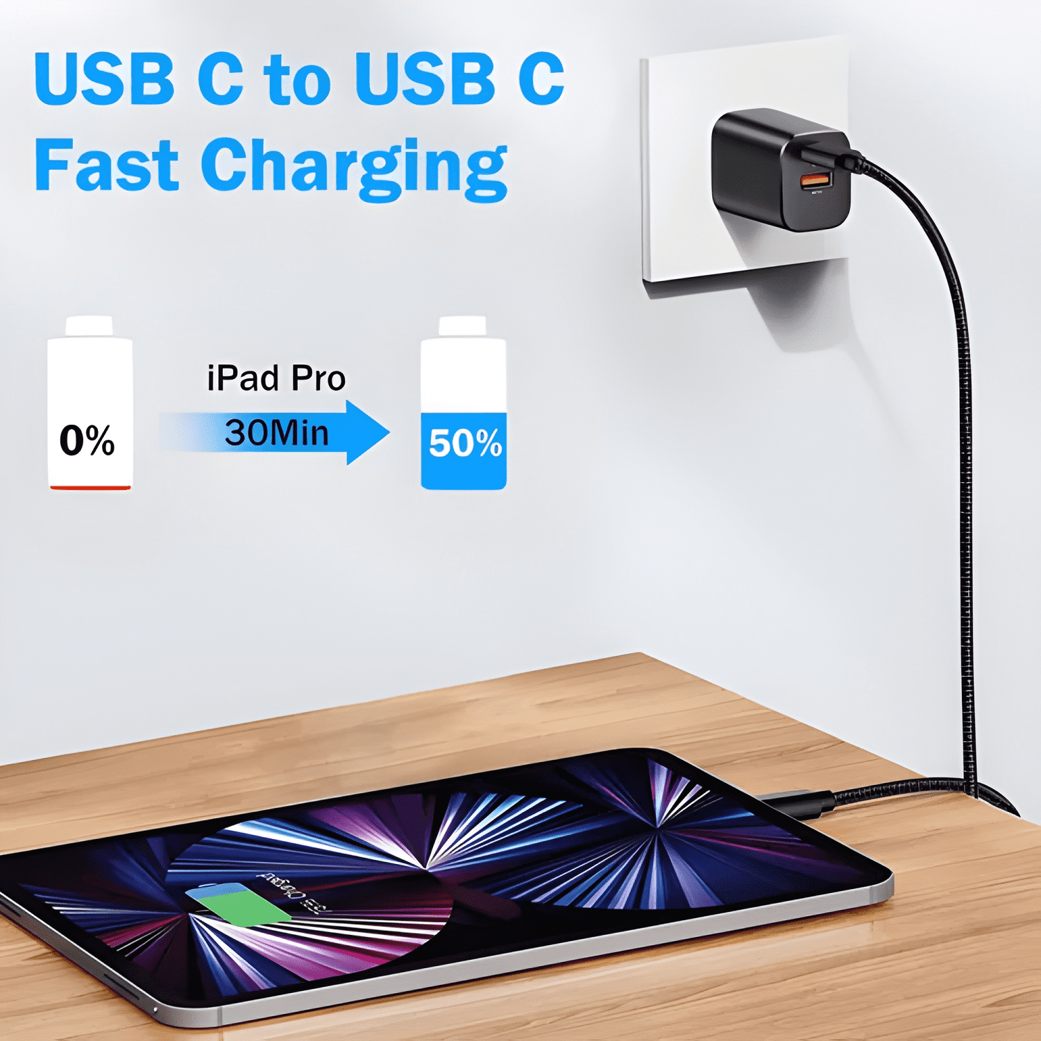 Cable USB tipo c carga rápida flexible para android Negro-2