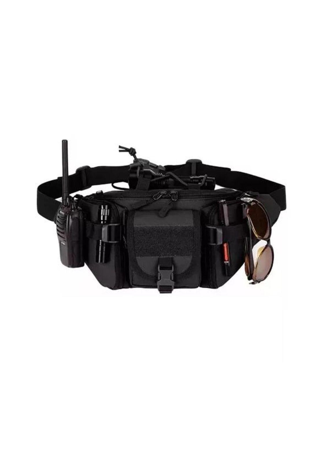 Banano de senderismo trekking outdoor táctico militar negro-2