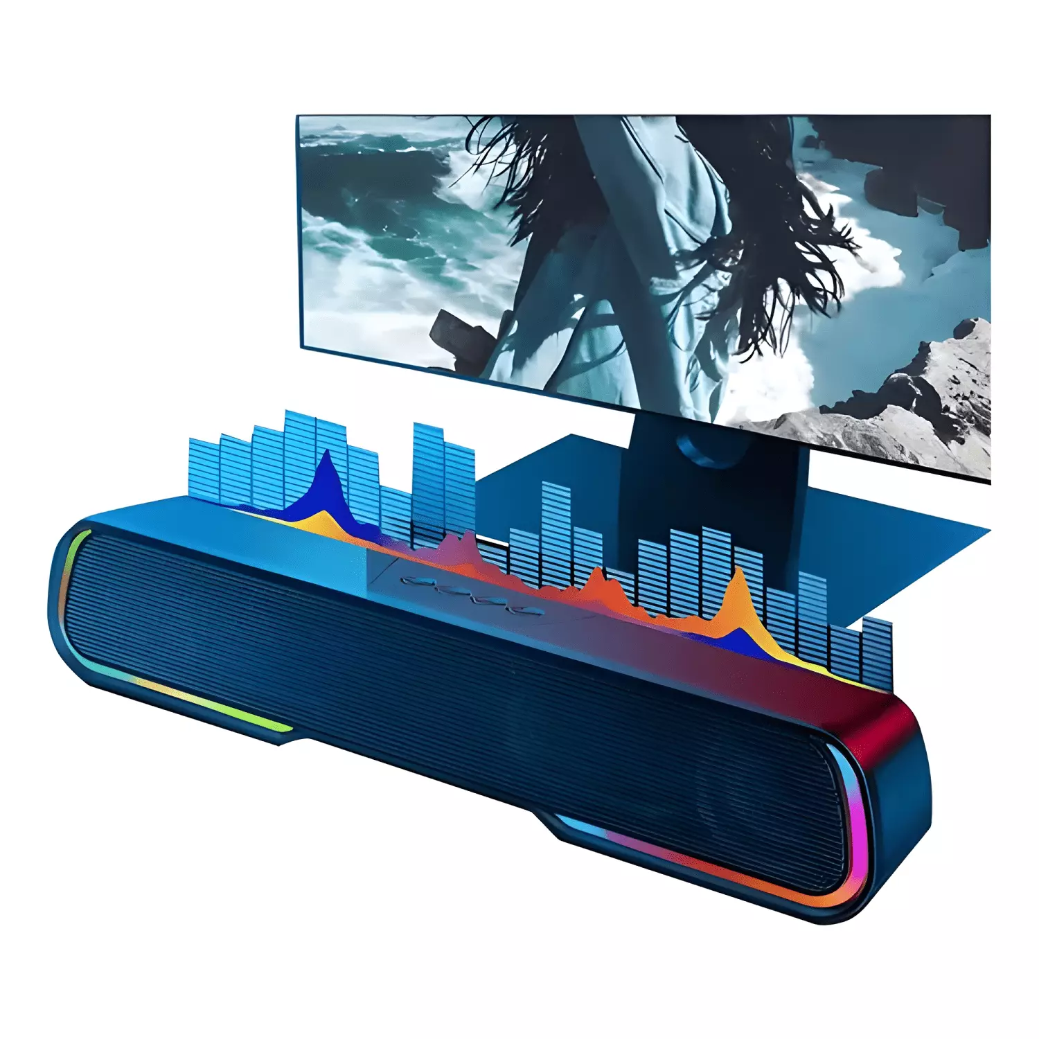 Soundbar parlante gamer bluetooth luces rgb 1200mah #18-0