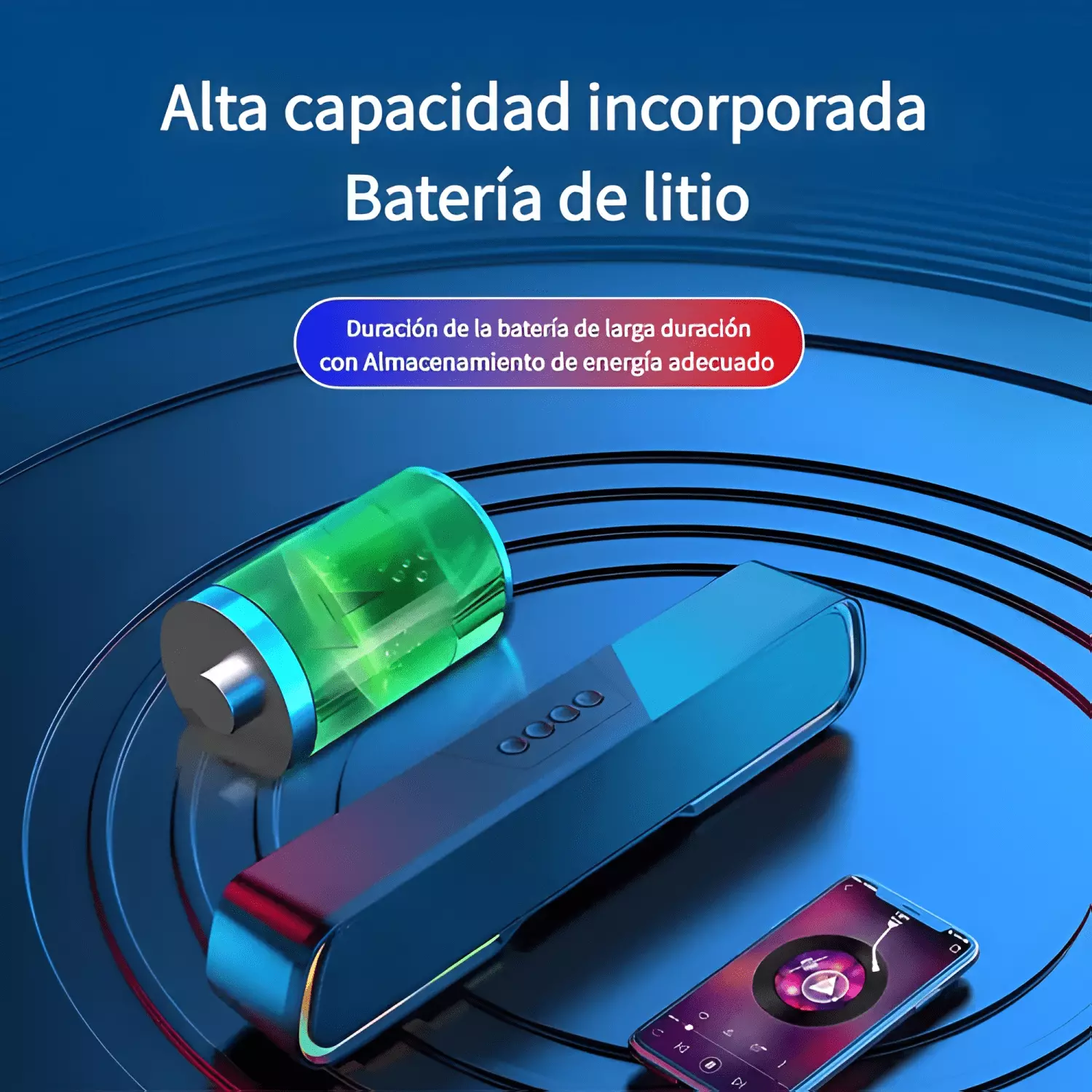 Soundbar parlante gamer bluetooth luces rgb 1200mah #18-3