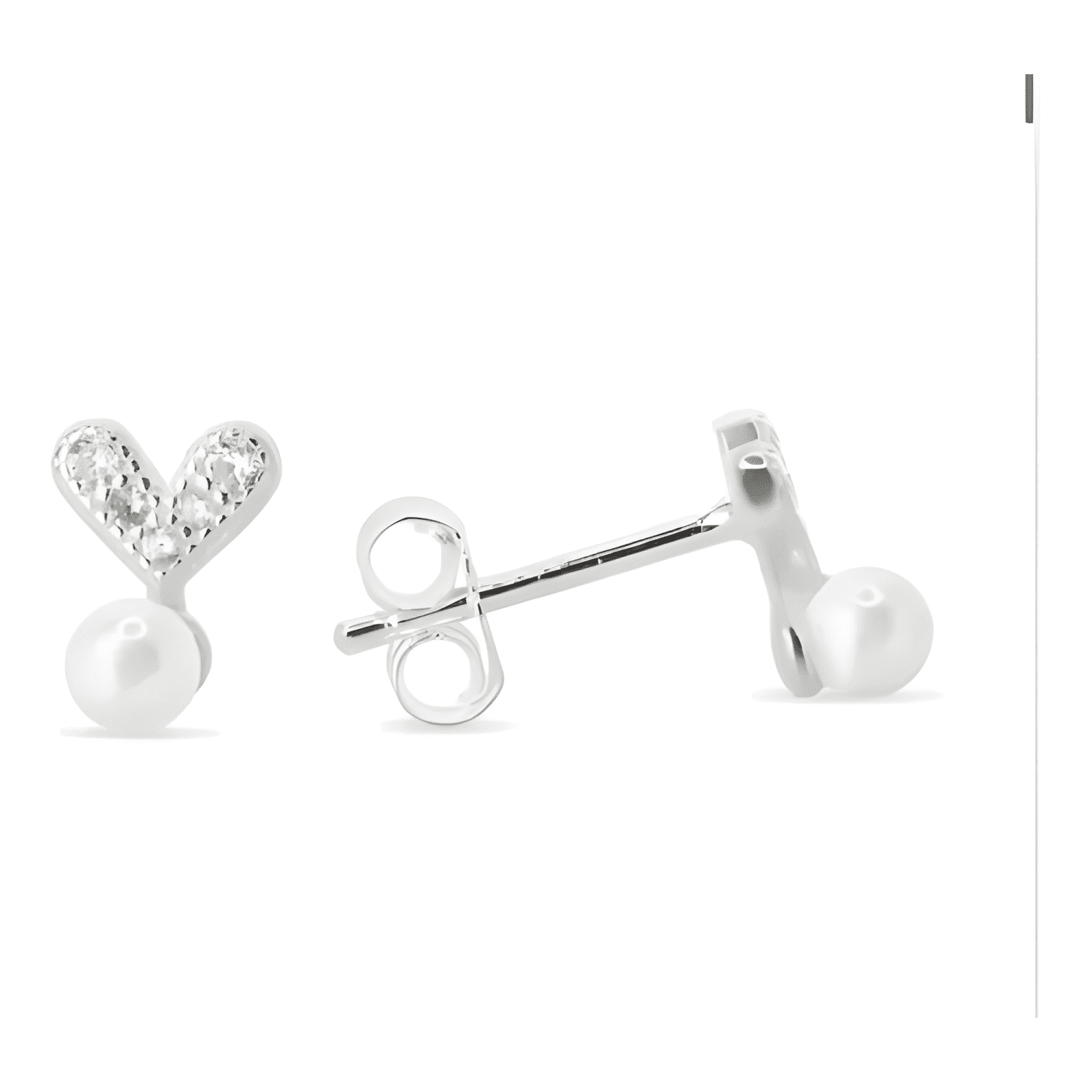 Aros Plata 925 Corazón Circones Perla Pequeños Regalo Mujer-0