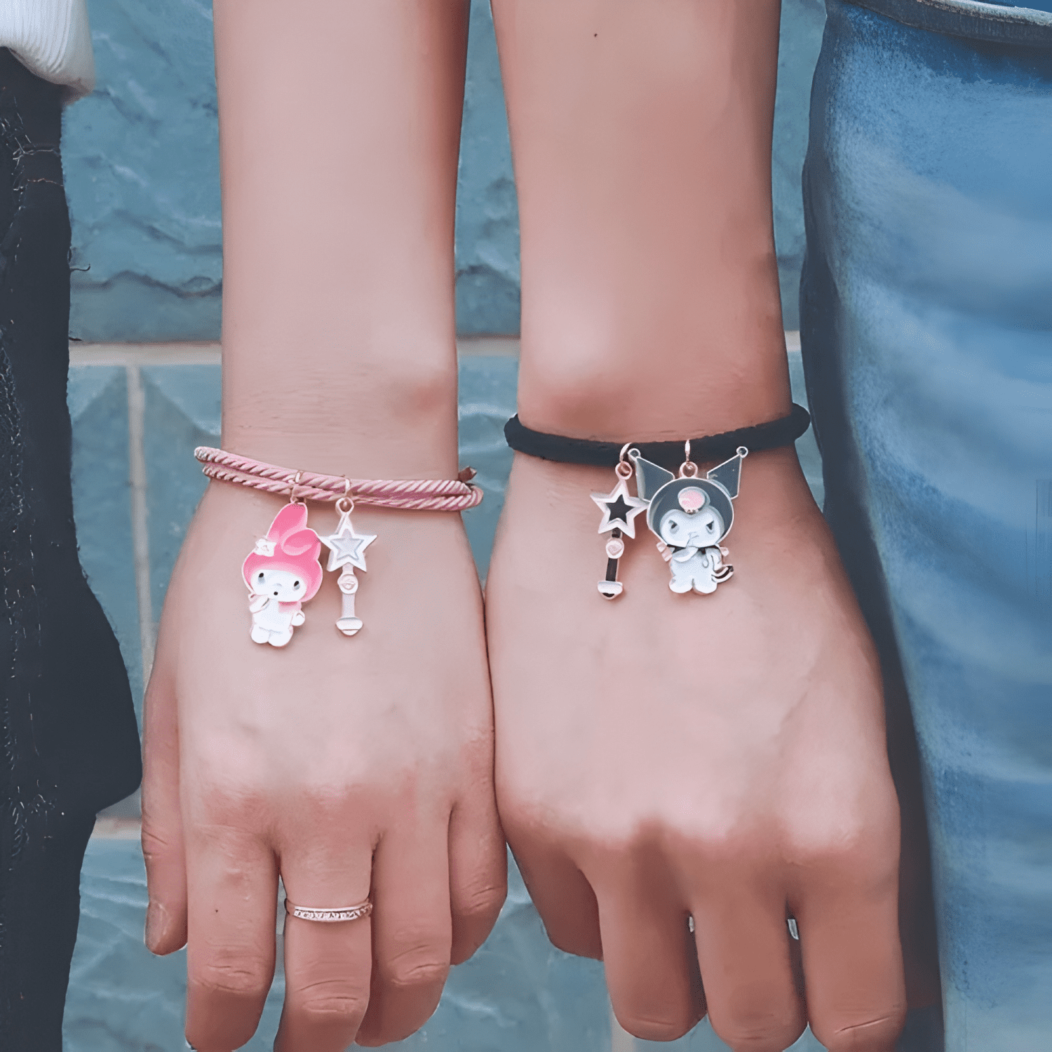 Par de pulseras kuromi y melody amistad parejas-1