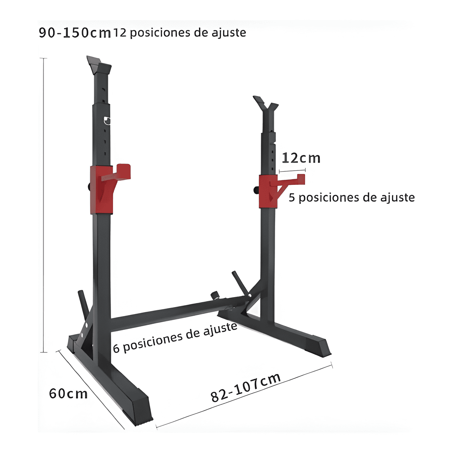 Squat rack ajustable Fitpro con soporte de barra 300 kg #8-4
