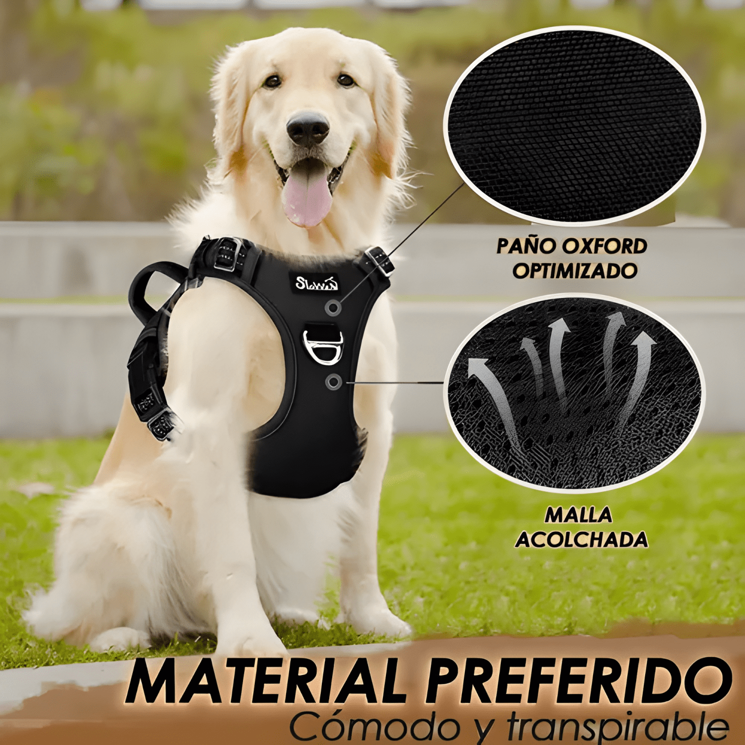 Arnés anti tirones ajustable reflectante para perro s - XL-3