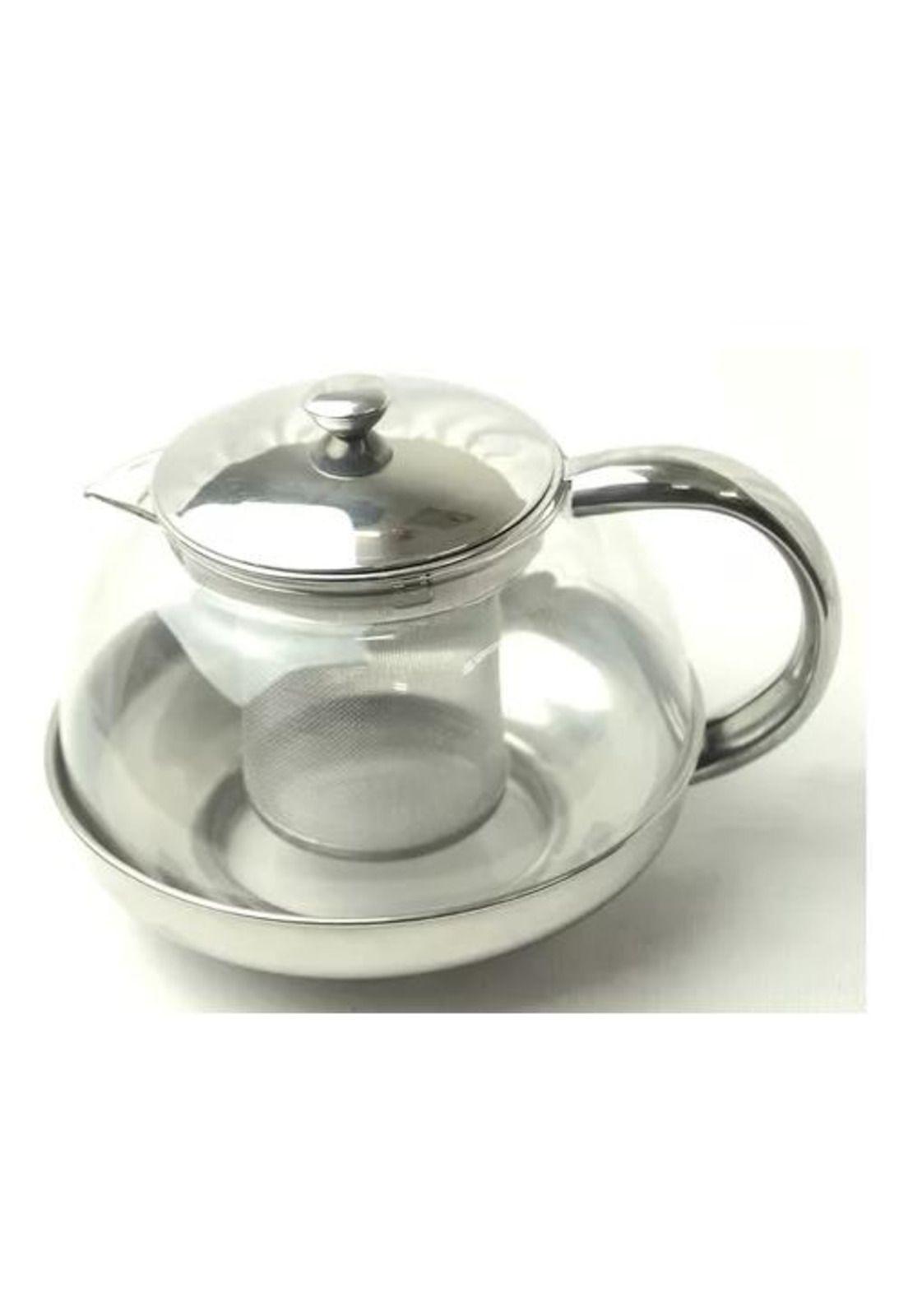 Hervidor Infusor de Vidrio - 600 ml, para Tetera, Color Plateado-2