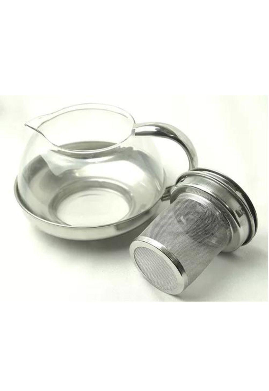 Hervidor Infusor de Vidrio - 600 ml, para Tetera, Color Plateado-3