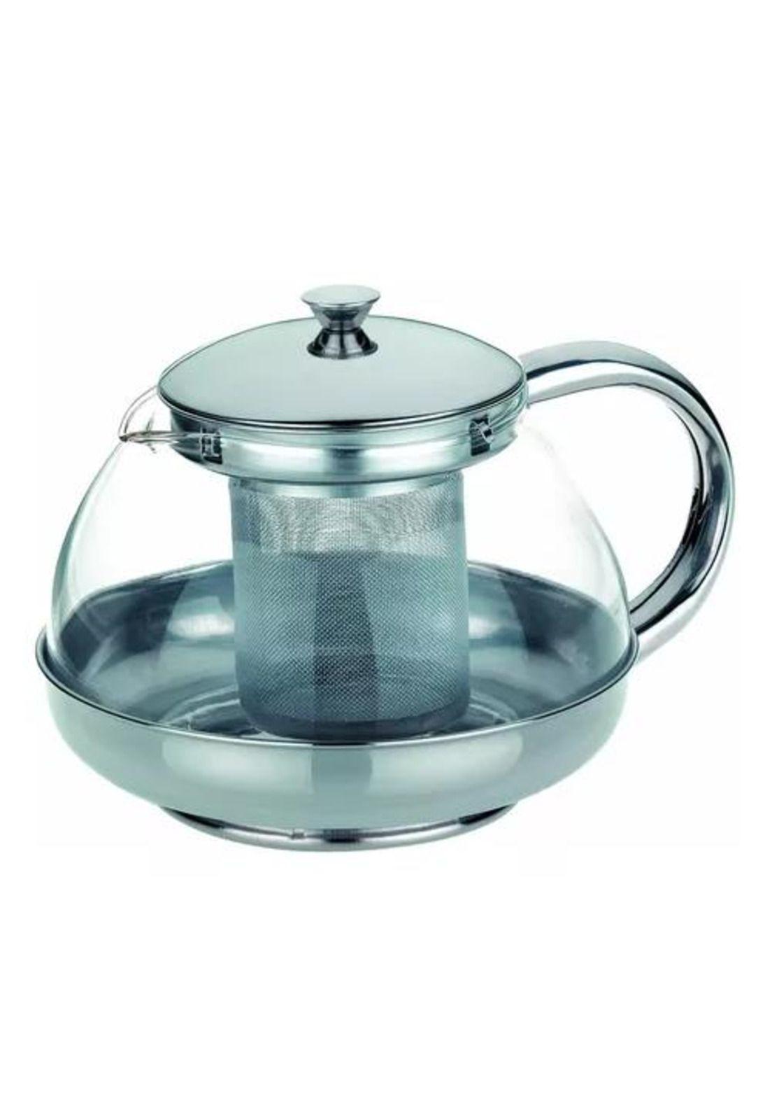 Hervidor Infusor de Vidrio - 600 ml, para Tetera, Color Plateado-5