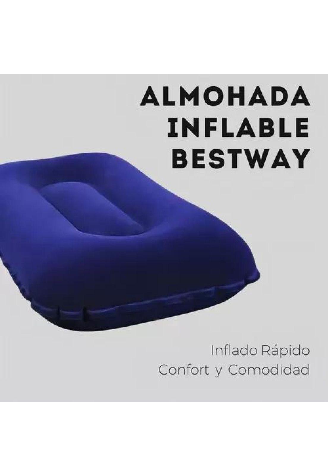 Colchón cama inflable de 2 plazas, + 2 almohadas, + inflador, color azul-4