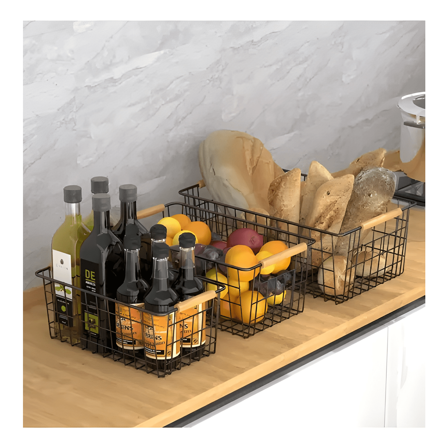 Cesta rejilla metal 28x22x12 cm organizador 2u-2
