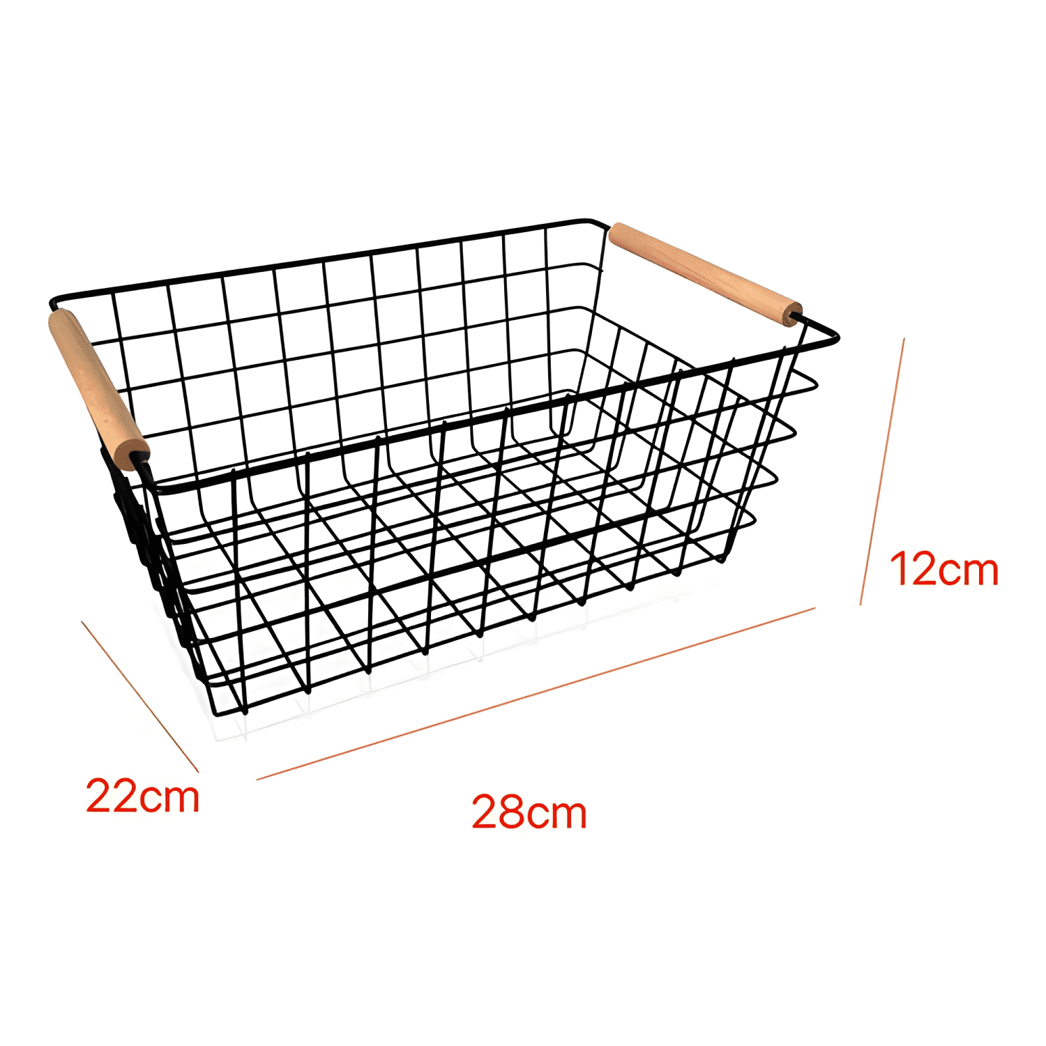 Cesta rejilla metal 28x22x12 cm organizador 2u-4