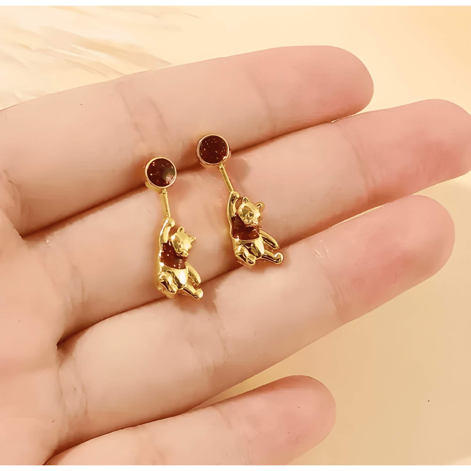 Aros Winnie The Pooh Acero Mujer-2