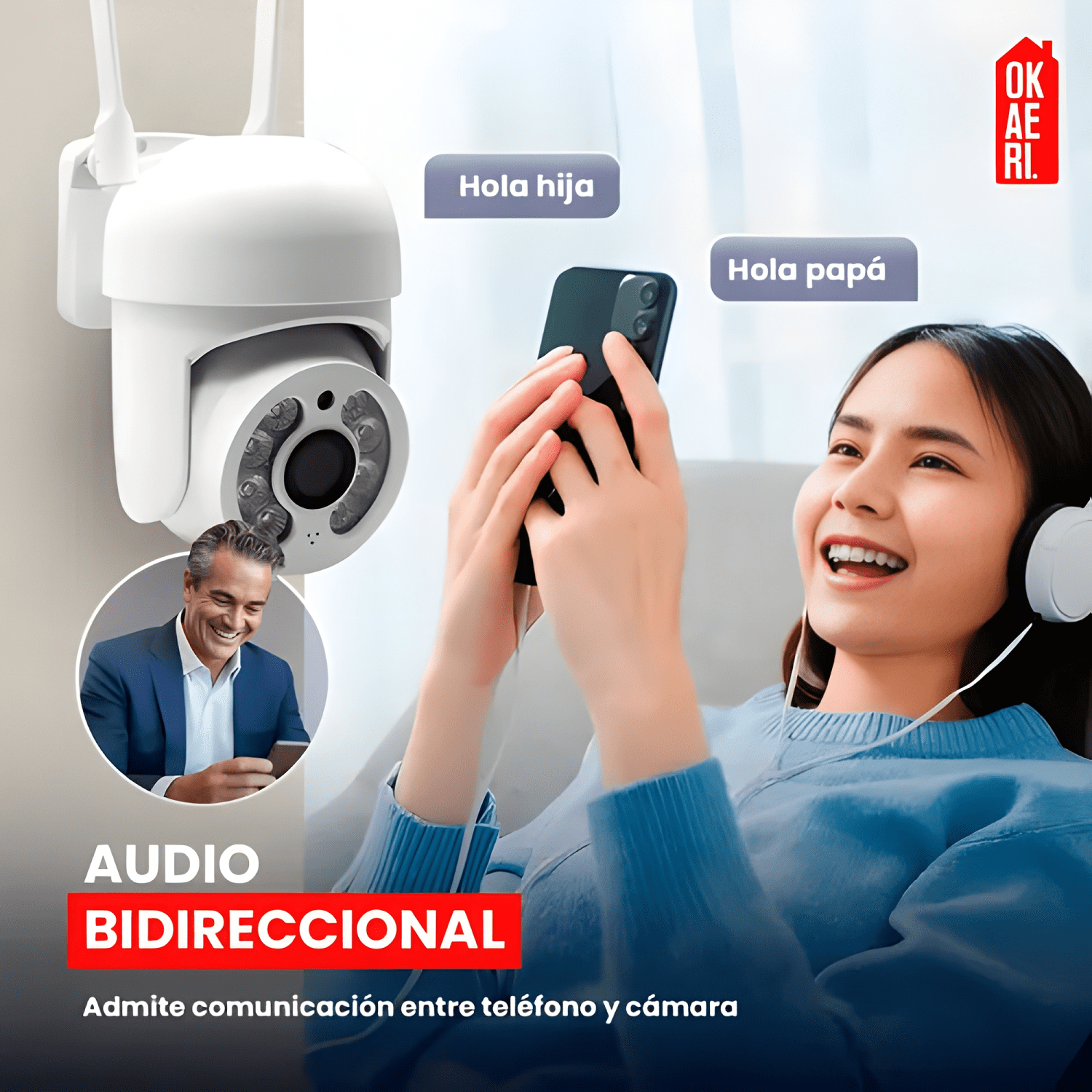 Cámara de Seguridad Smart Camera Wifi Inalambrica Blanco-4