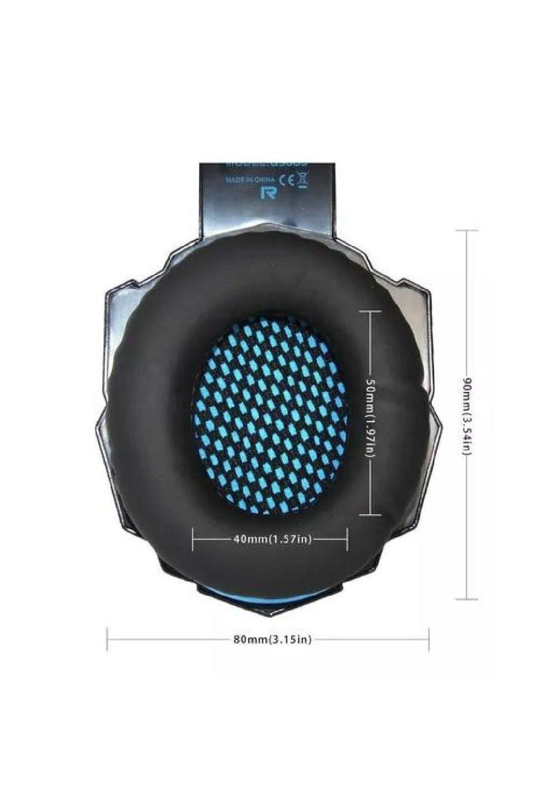 Auriculares gamer inalámbricos Kotion Each G9000 black y blue LED-3