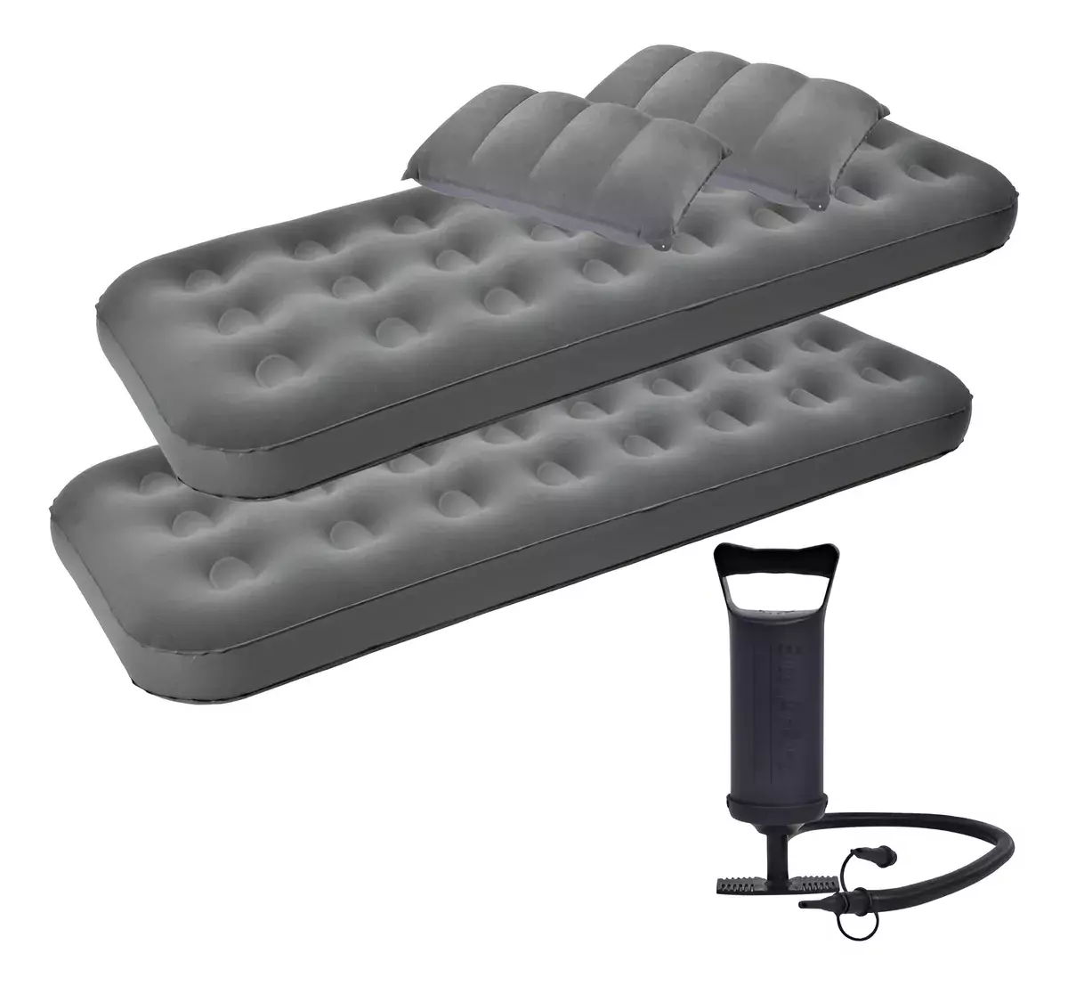 Colchón Inflable Individual Doble Gris-0