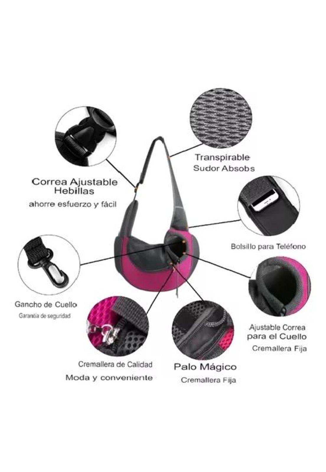 Bolso transportador de gatos mochila para perros pequeños fucsia-5