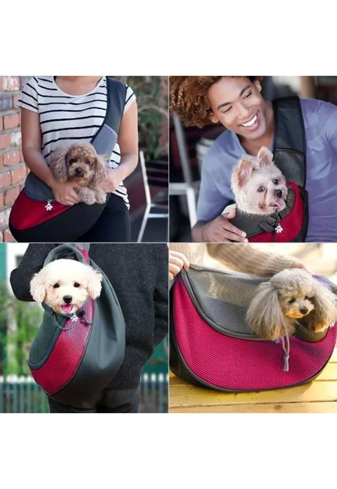 Bolso transportador de gatos mochila para perros pequeños fucsia-6