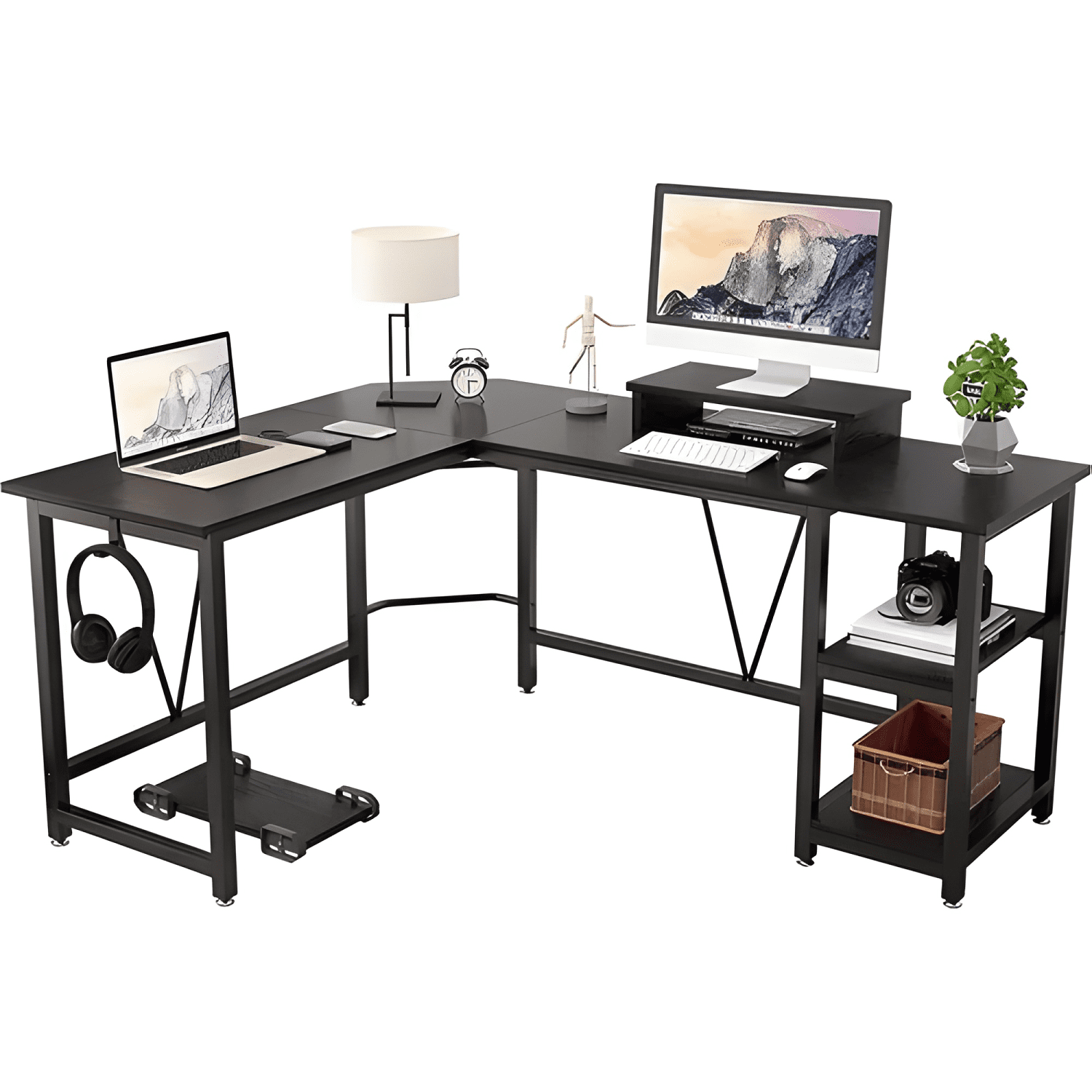 Escritorio esquinero metal oficina 150x48x75cm en forma l #2-2