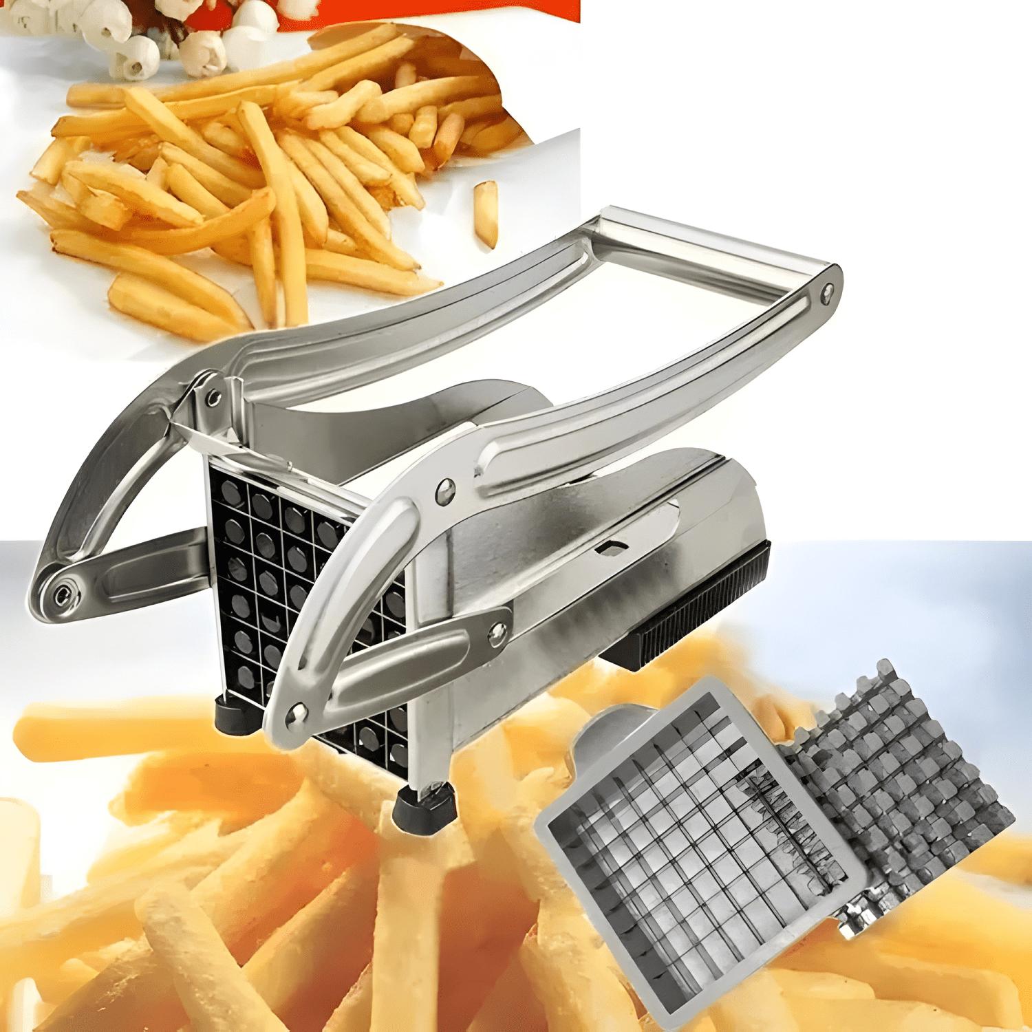 Maquina cortadora de papas fritas acero inoxidable cocina-2