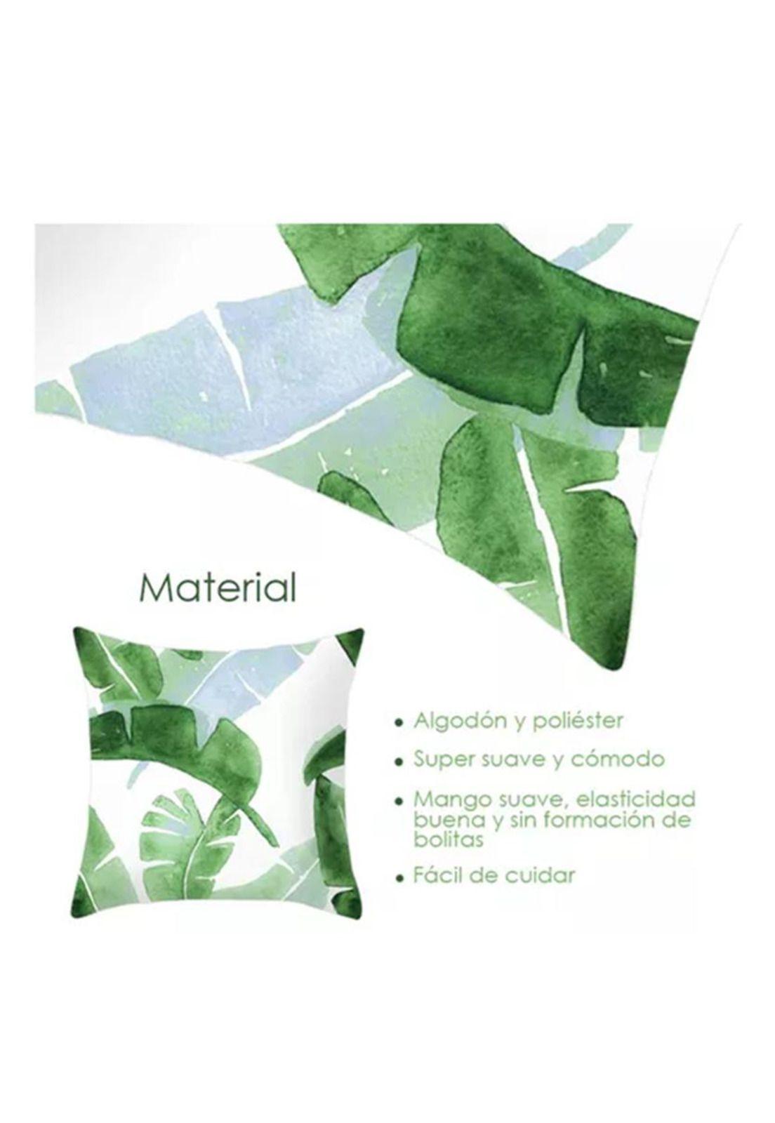 Pack de 4 Fundas de Almohada Cojín con Diseño 45x45 cm Verdes-3
