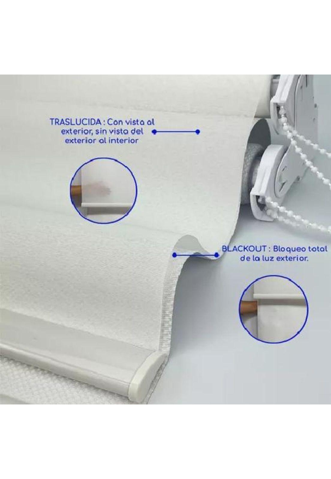 Cortina Roller Blackout 2 Paños 160x240 Doble Visillo Blanco Sin Cenefa-4
